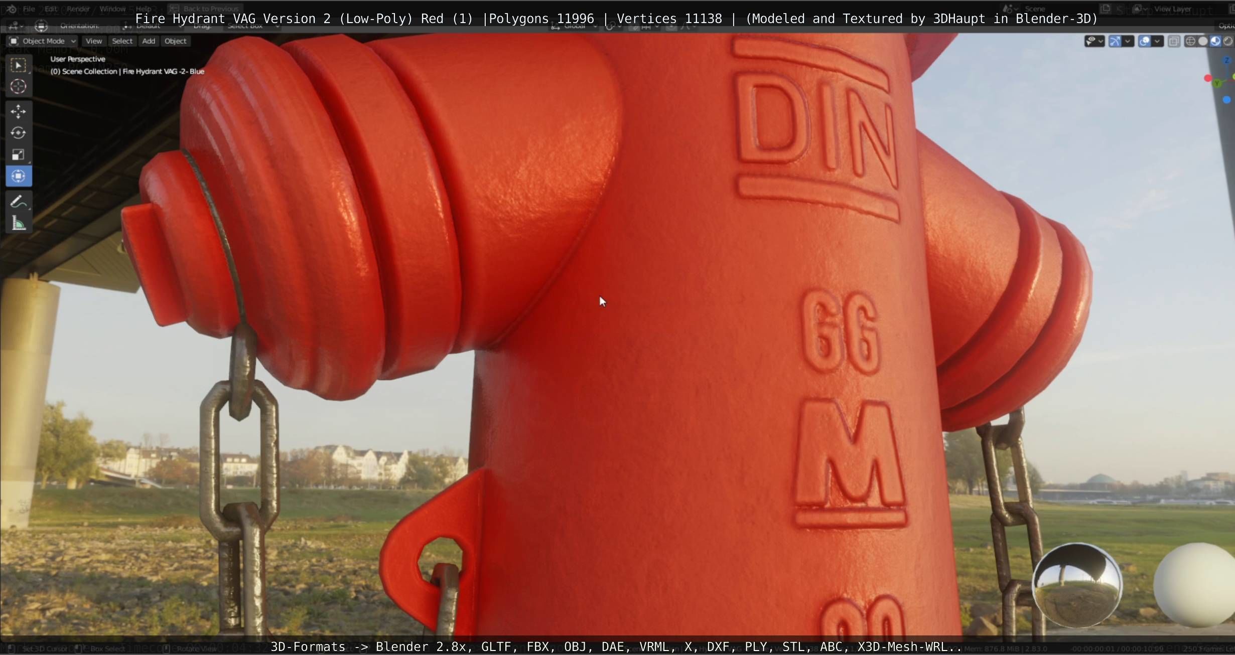 Red Fire Hydrant VAG Version 2 Low Poly Red 1 Low-poly 3D model_72