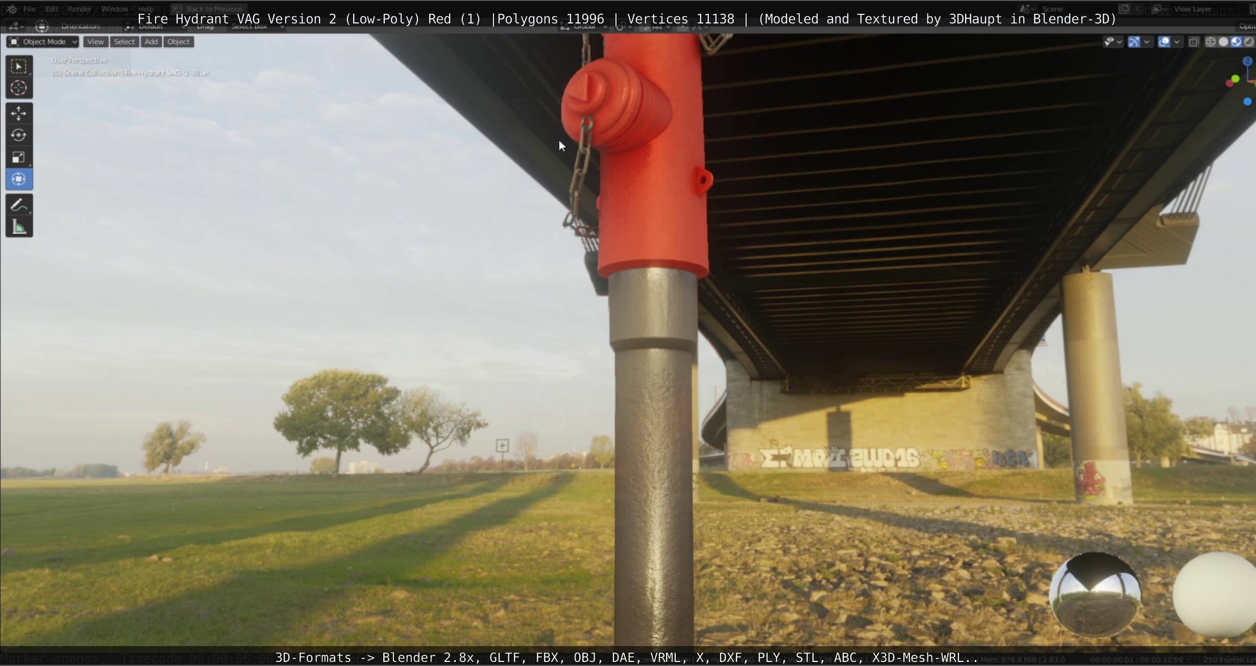 Red Fire Hydrant VAG Version 2 Low Poly Red 1 Low-poly 3D model_78