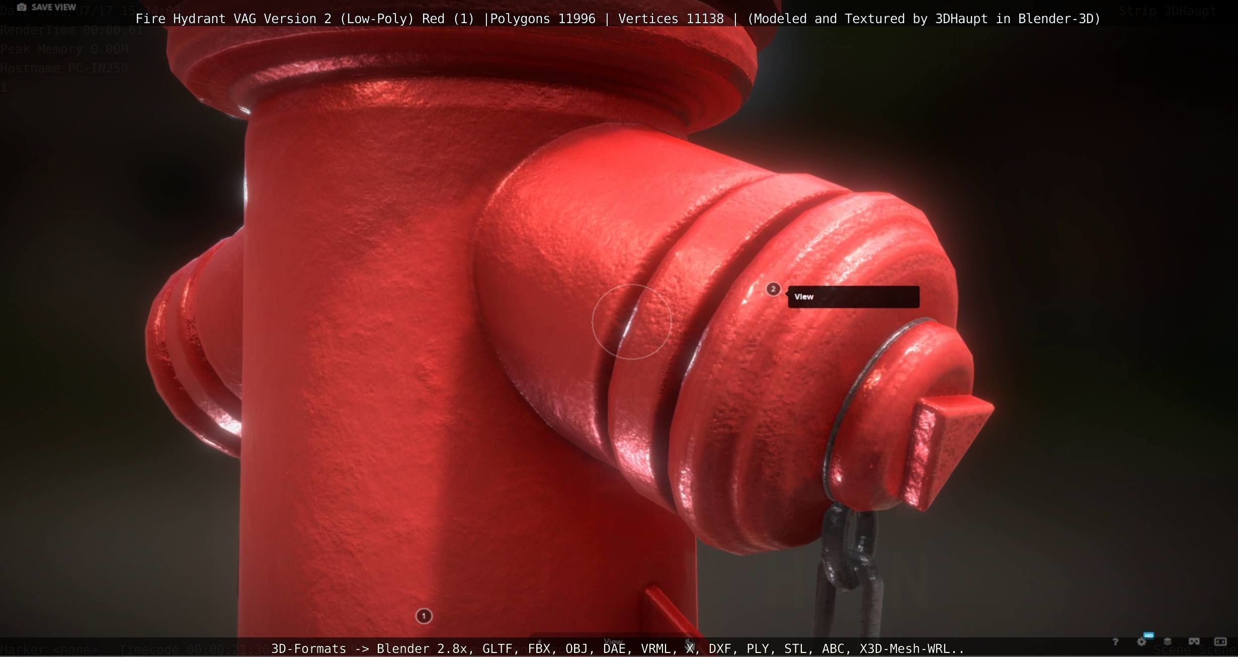 Red Fire Hydrant VAG Version 2 Low Poly Red 1 Low-poly 3D model_36