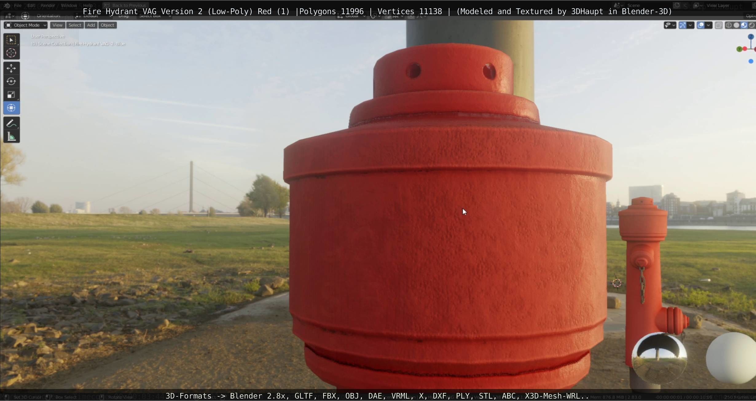 Red Fire Hydrant VAG Version 2 Low Poly Red 1 Low-poly 3D model_68