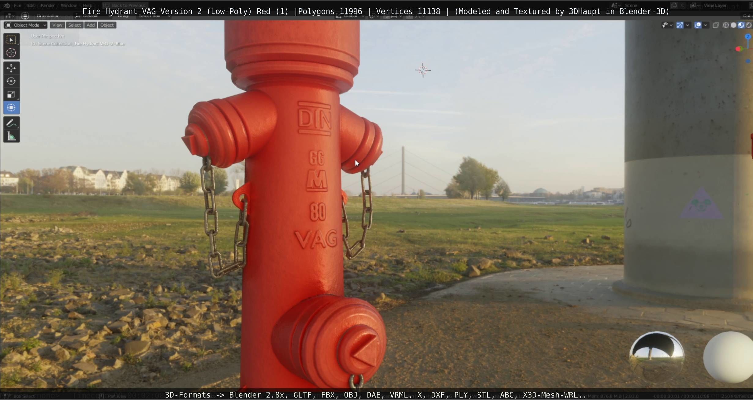 Red Fire Hydrant VAG Version 2 Low Poly Red 1 Low-poly 3D model_60