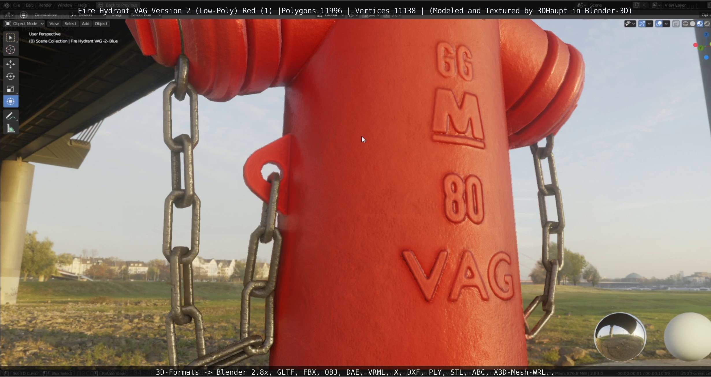 Red Fire Hydrant VAG Version 2 Low Poly Red 1 Low-poly 3D model_73