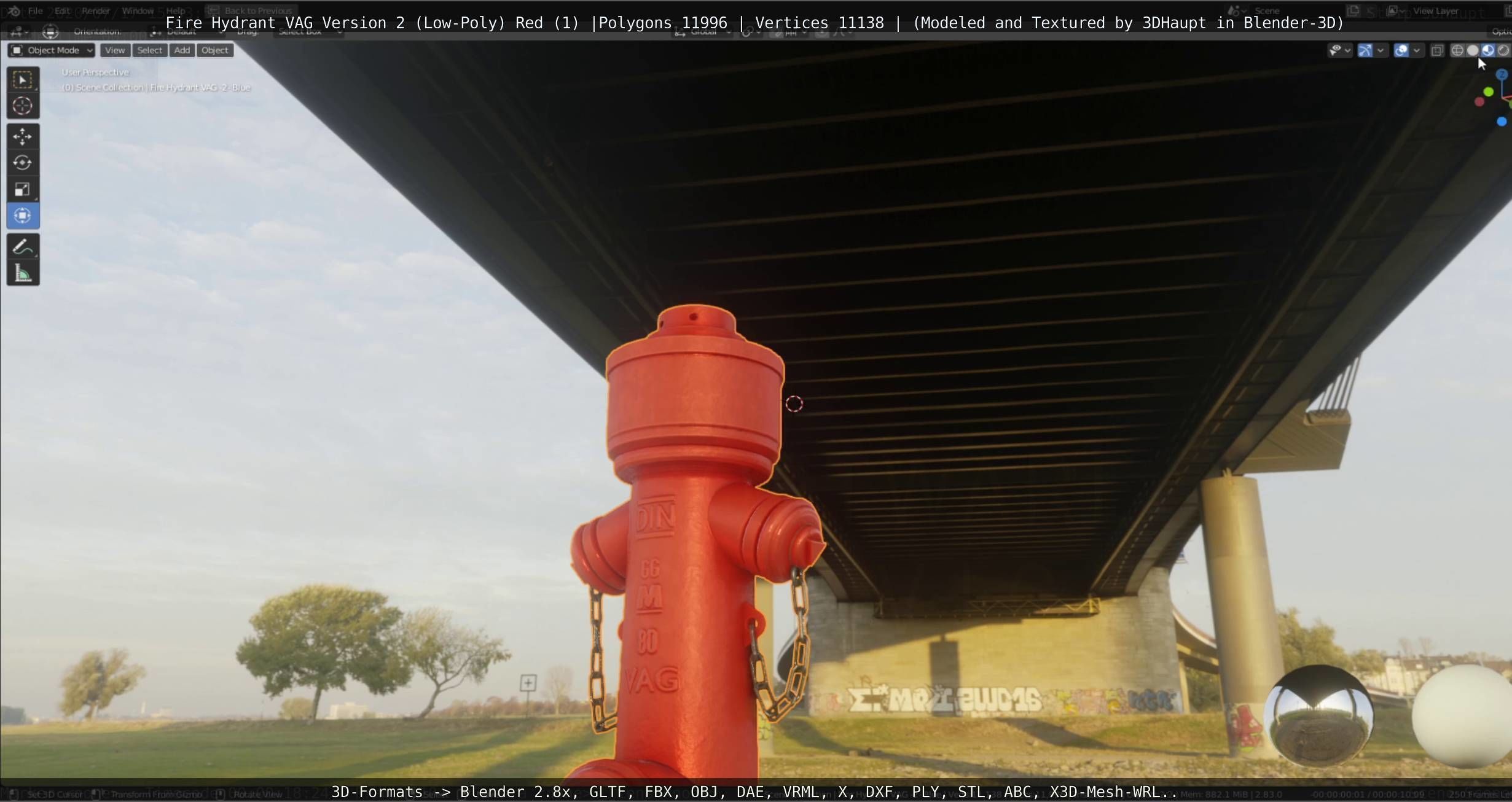 Red Fire Hydrant VAG Version 2 Low Poly Red 1 Low-poly 3D model_115