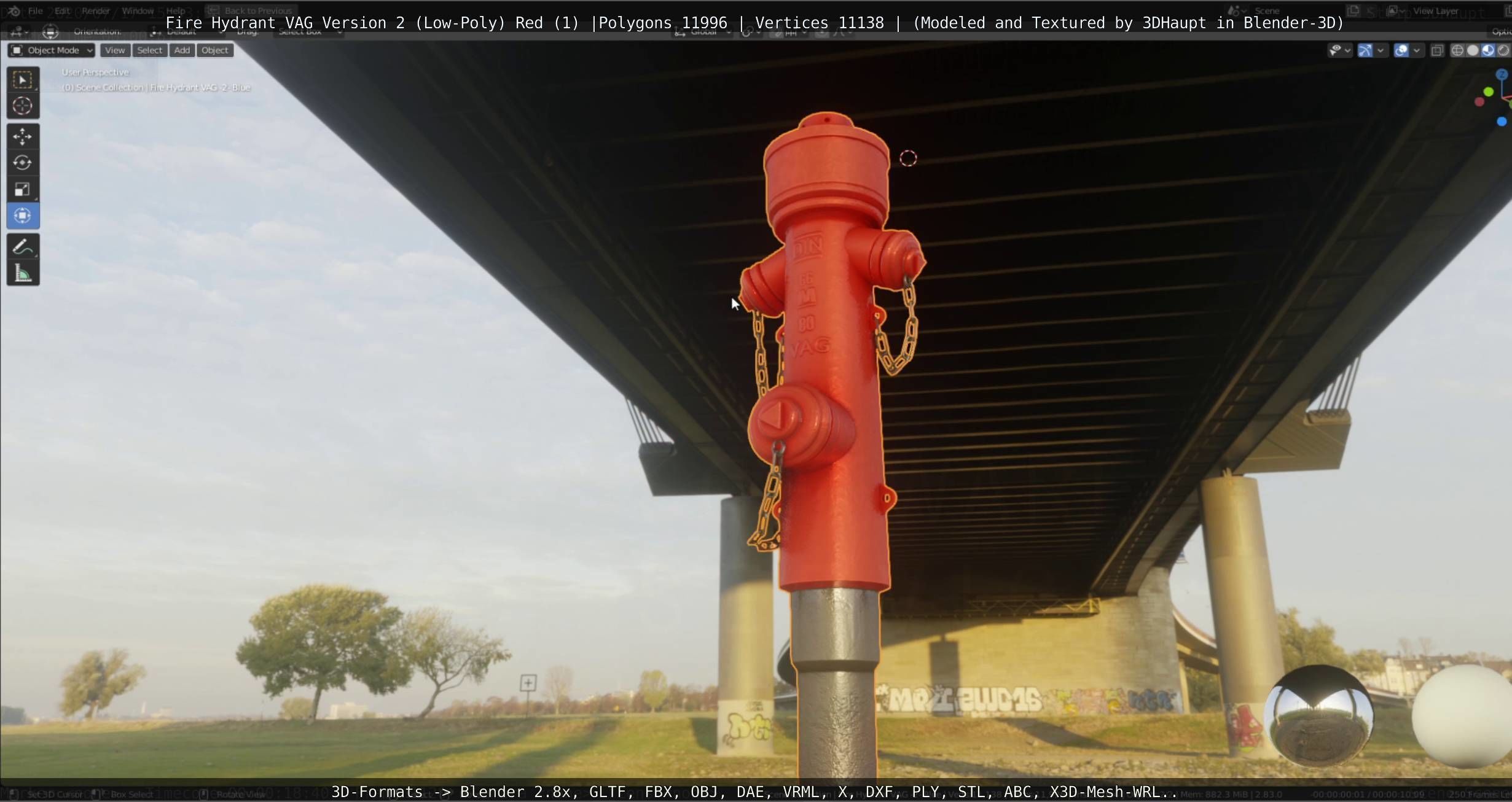 Red Fire Hydrant VAG Version 2 Low Poly Red 1 Low-poly 3D model_25