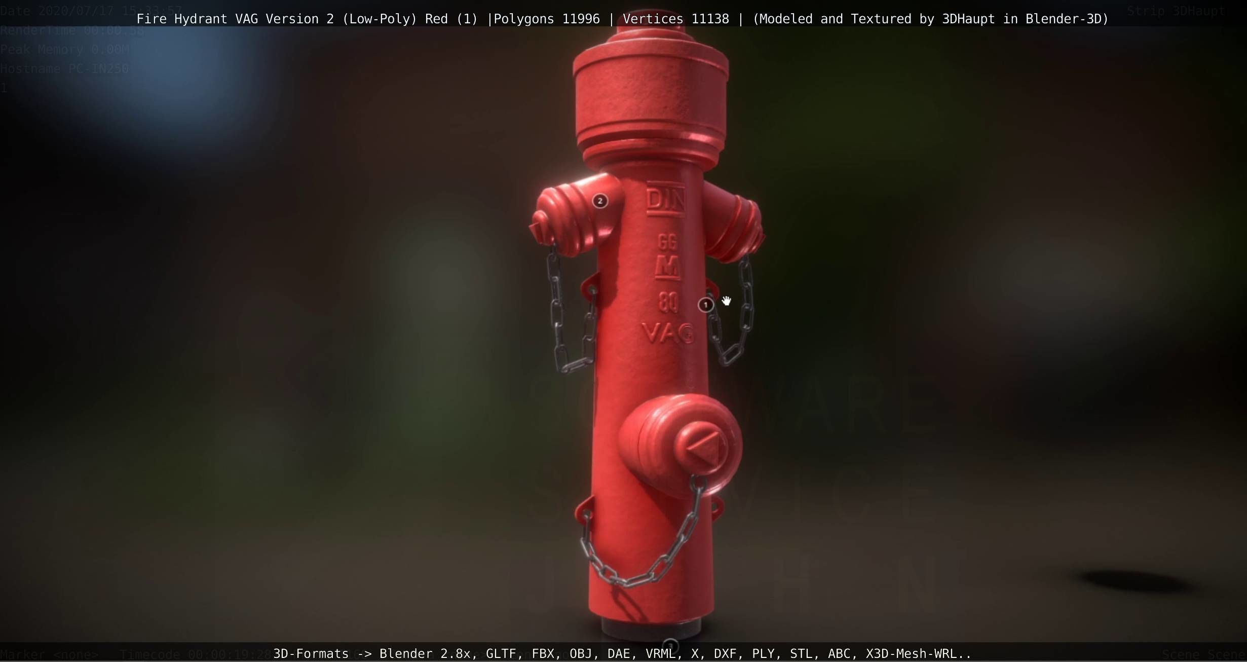 Red Fire Hydrant VAG Version 2 Low Poly Red 1 Low-poly 3D model_26