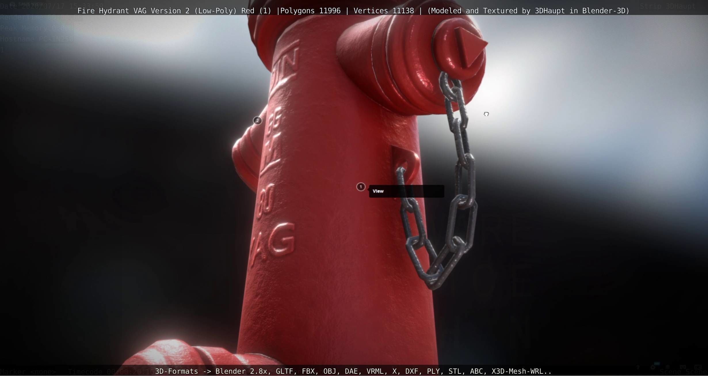 Red Fire Hydrant VAG Version 2 Low Poly Red 1 Low-poly 3D model_120