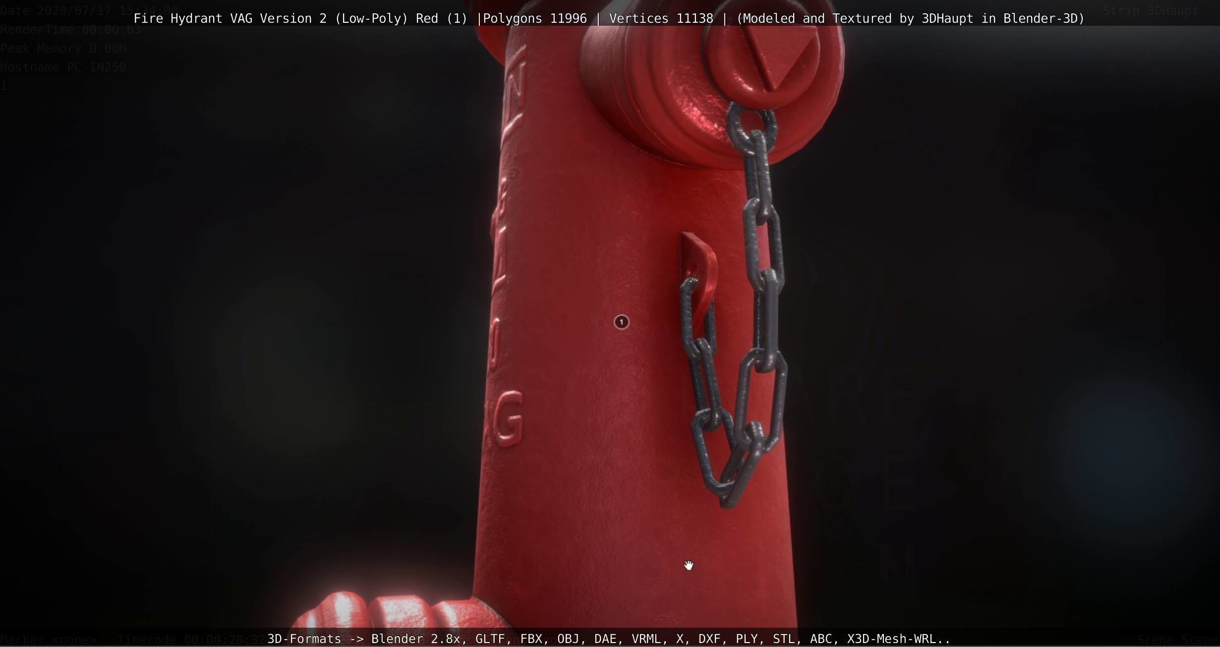 Red Fire Hydrant VAG Version 2 Low Poly Red 1 Low-poly 3D model_29