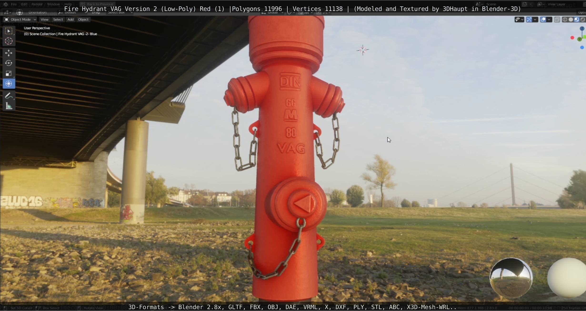 Red Fire Hydrant VAG Version 2 Low Poly Red 1 Low-poly 3D model_55