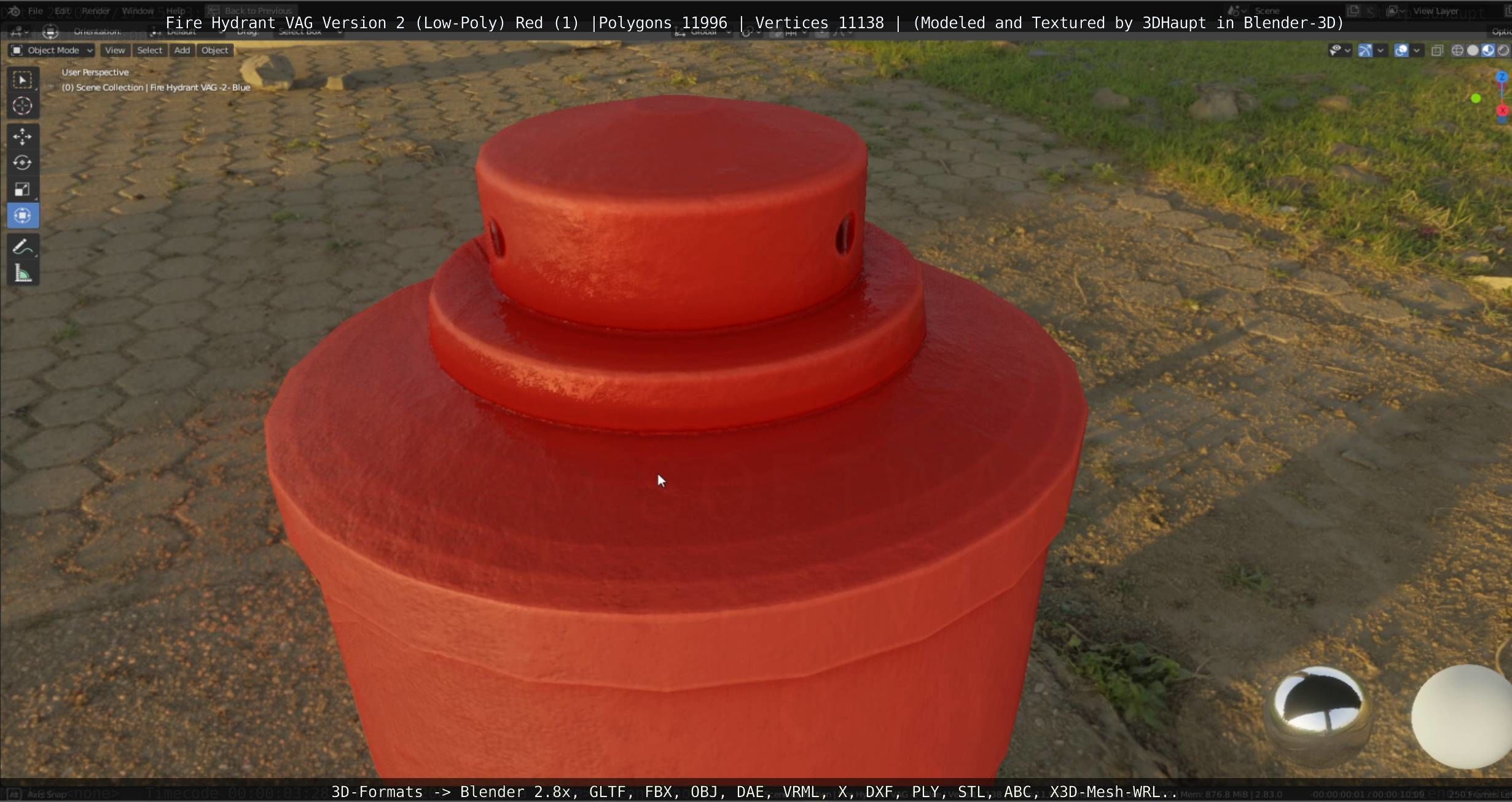 Red Fire Hydrant VAG Version 2 Low Poly Red 1 Low-poly 3D model_67