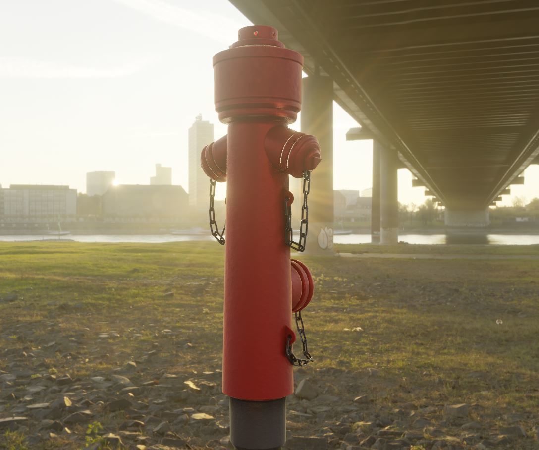 Red Fire Hydrant VAG Version 2 Low Poly Red 1 Low-poly 3D model_6
