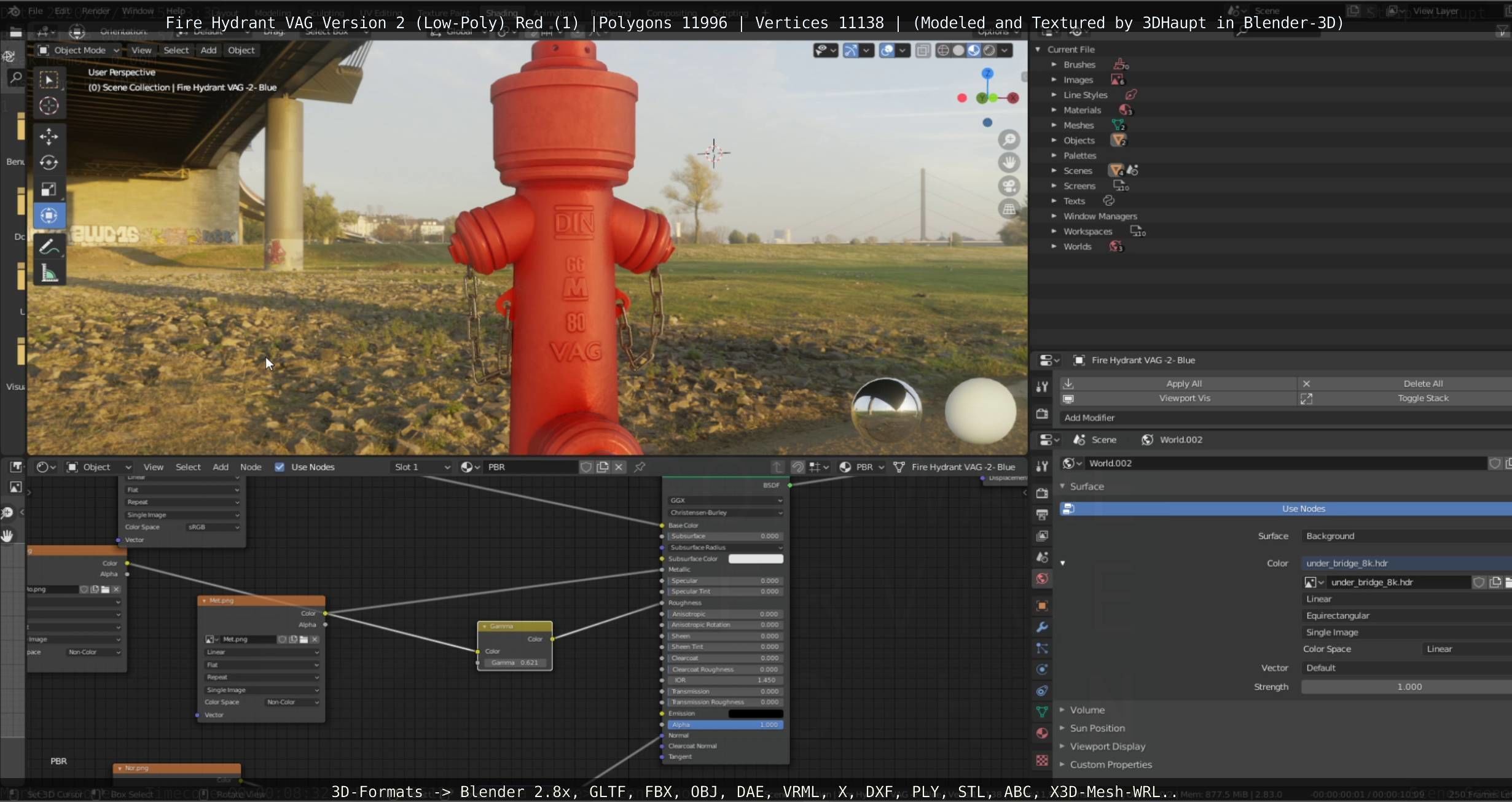 Red Fire Hydrant VAG Version 2 Low Poly Red 1 Low-poly 3D model_83
