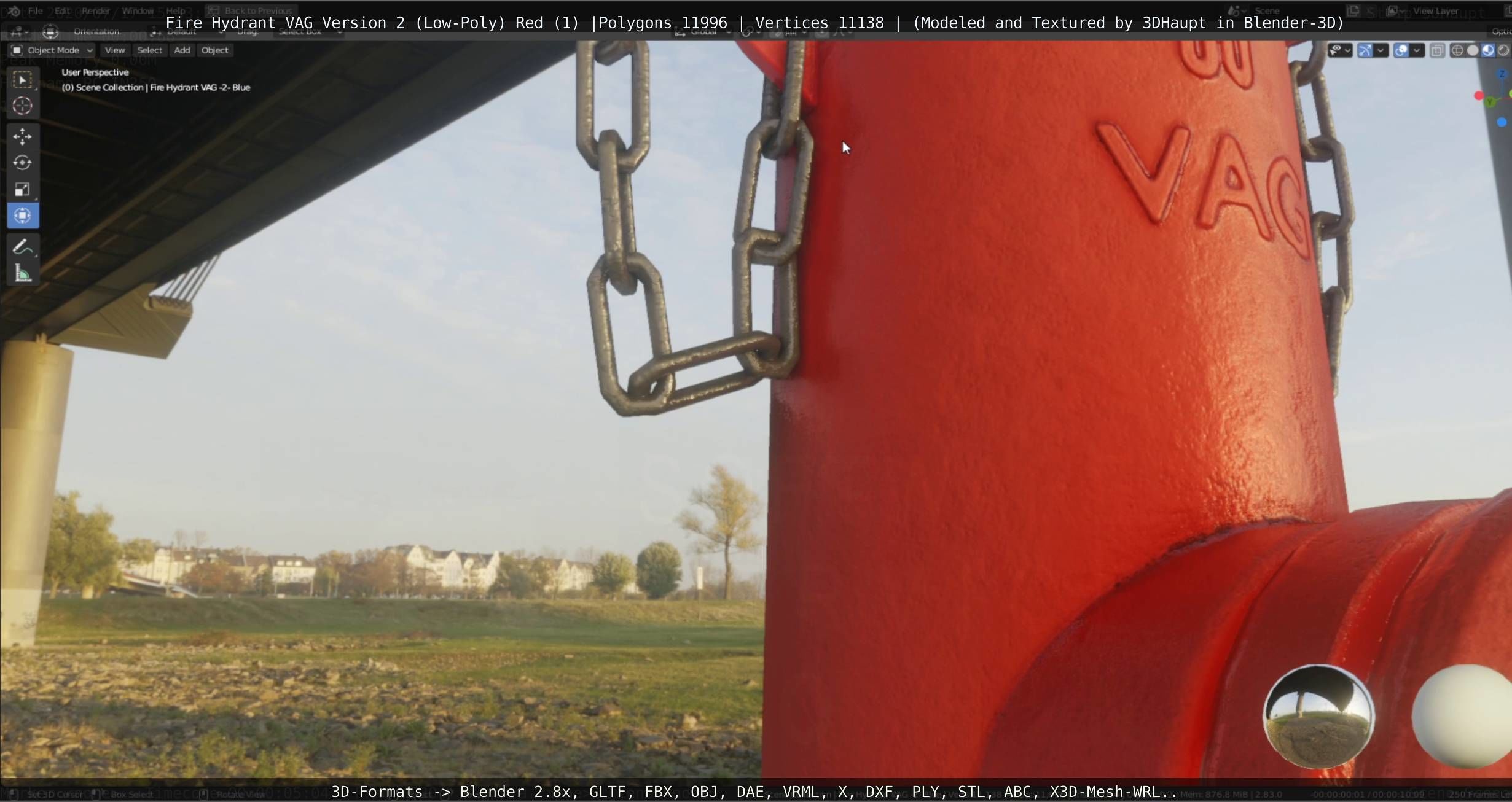 Red Fire Hydrant VAG Version 2 Low Poly Red 1 Low-poly 3D model_74