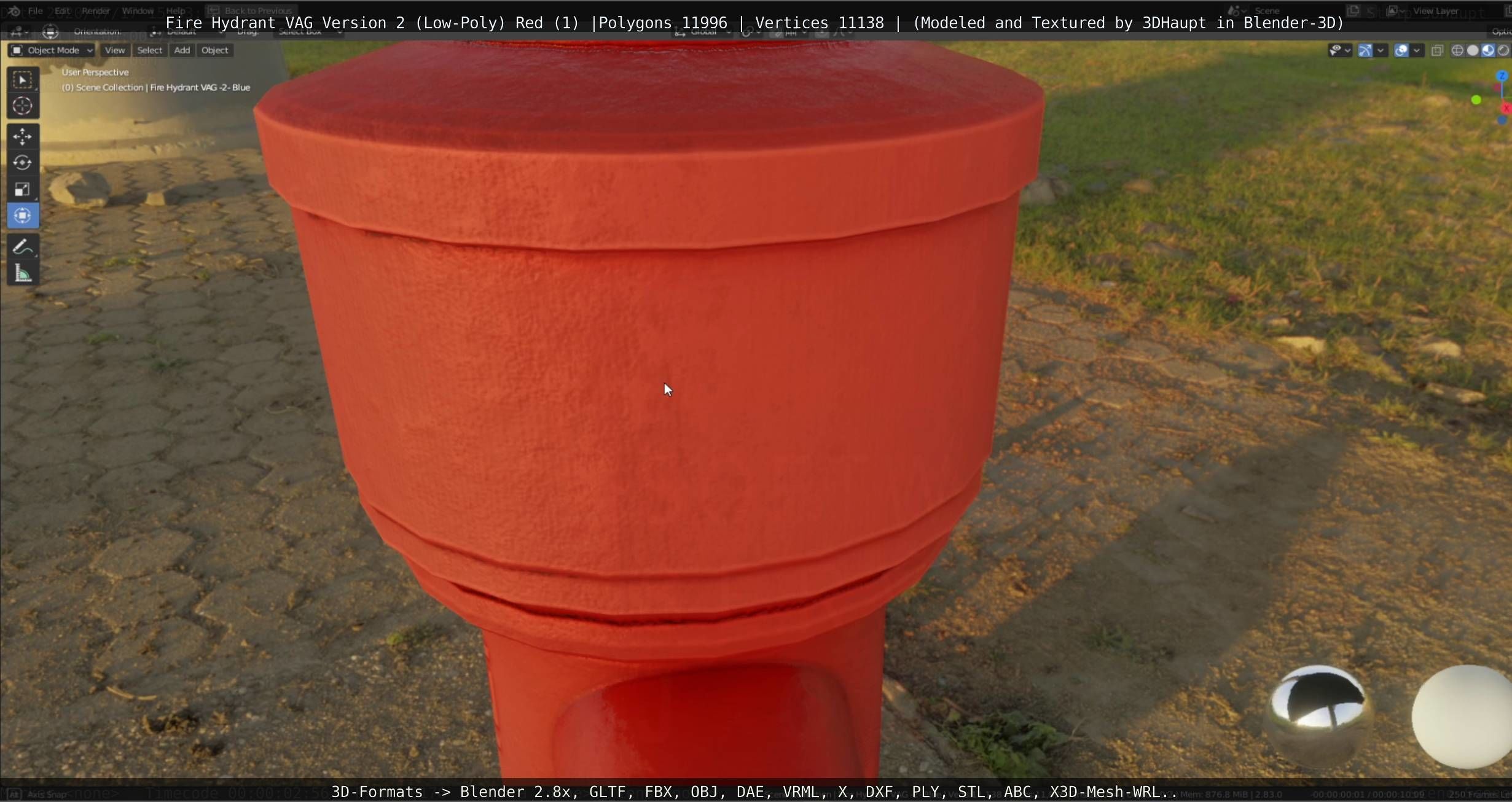 Red Fire Hydrant VAG Version 2 Low Poly Red 1 Low-poly 3D model_66