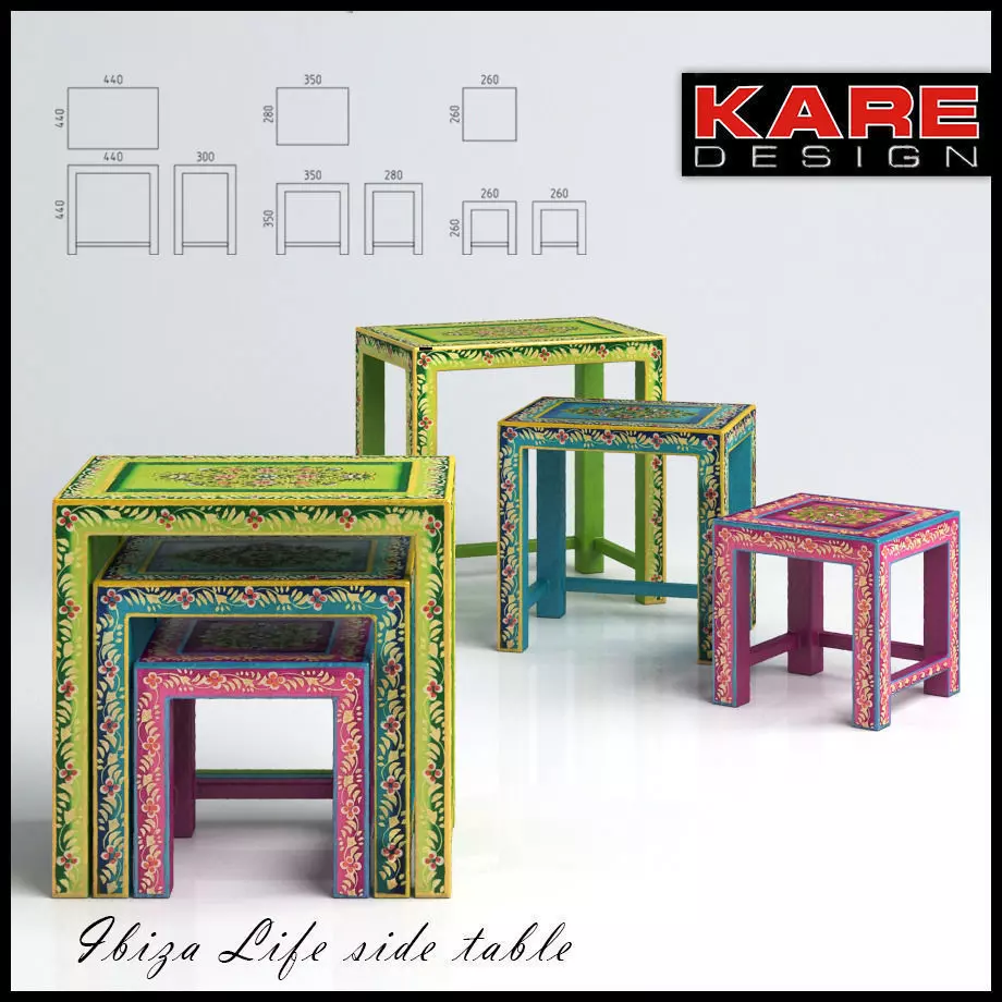 Coffee Tables Kare Design Ibiza Life side table 3D model