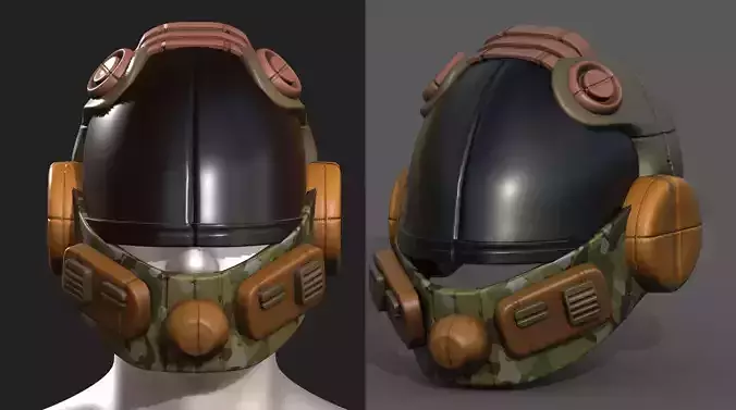 Gas mask respirator scifi futuristic 3d 