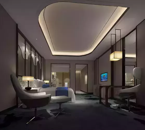 hotel guestroom  3D model