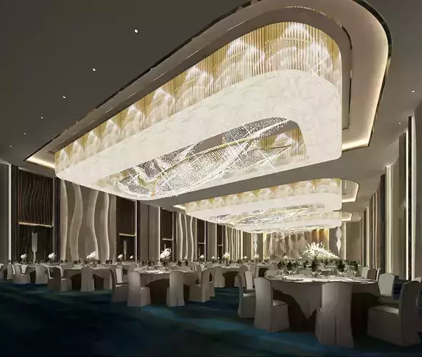 Ballroom banquet hall at shanghai hotel 3D model