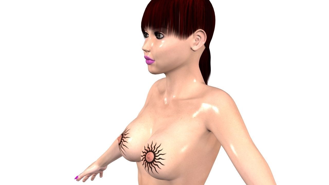 3d cute naked woman model 3D model_15