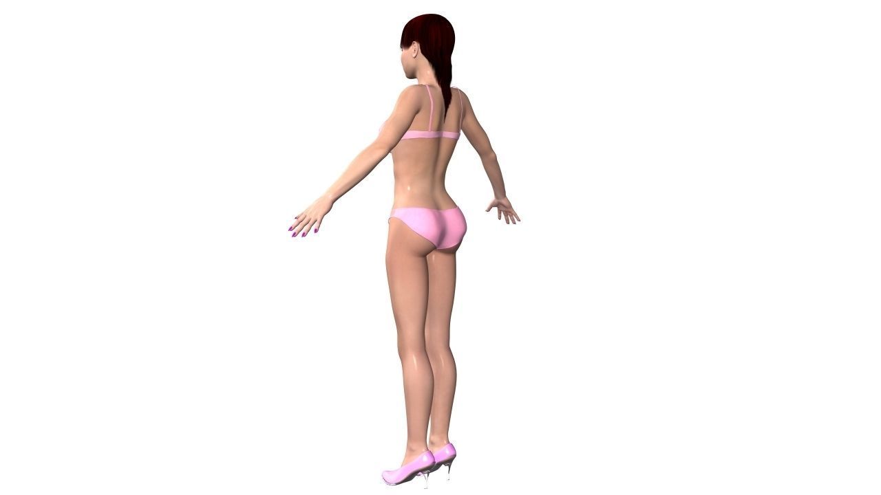 3d cute naked woman model 3D model_4