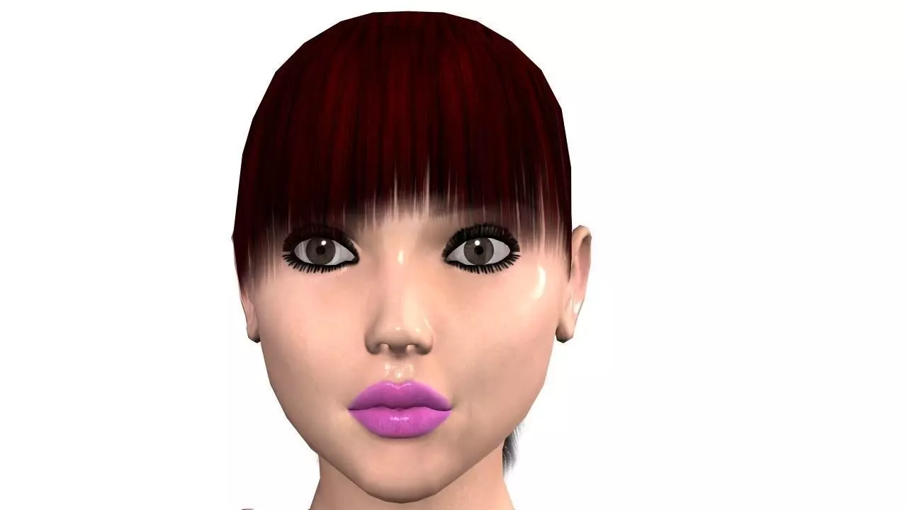 3d cute naked woman model 3D model_0