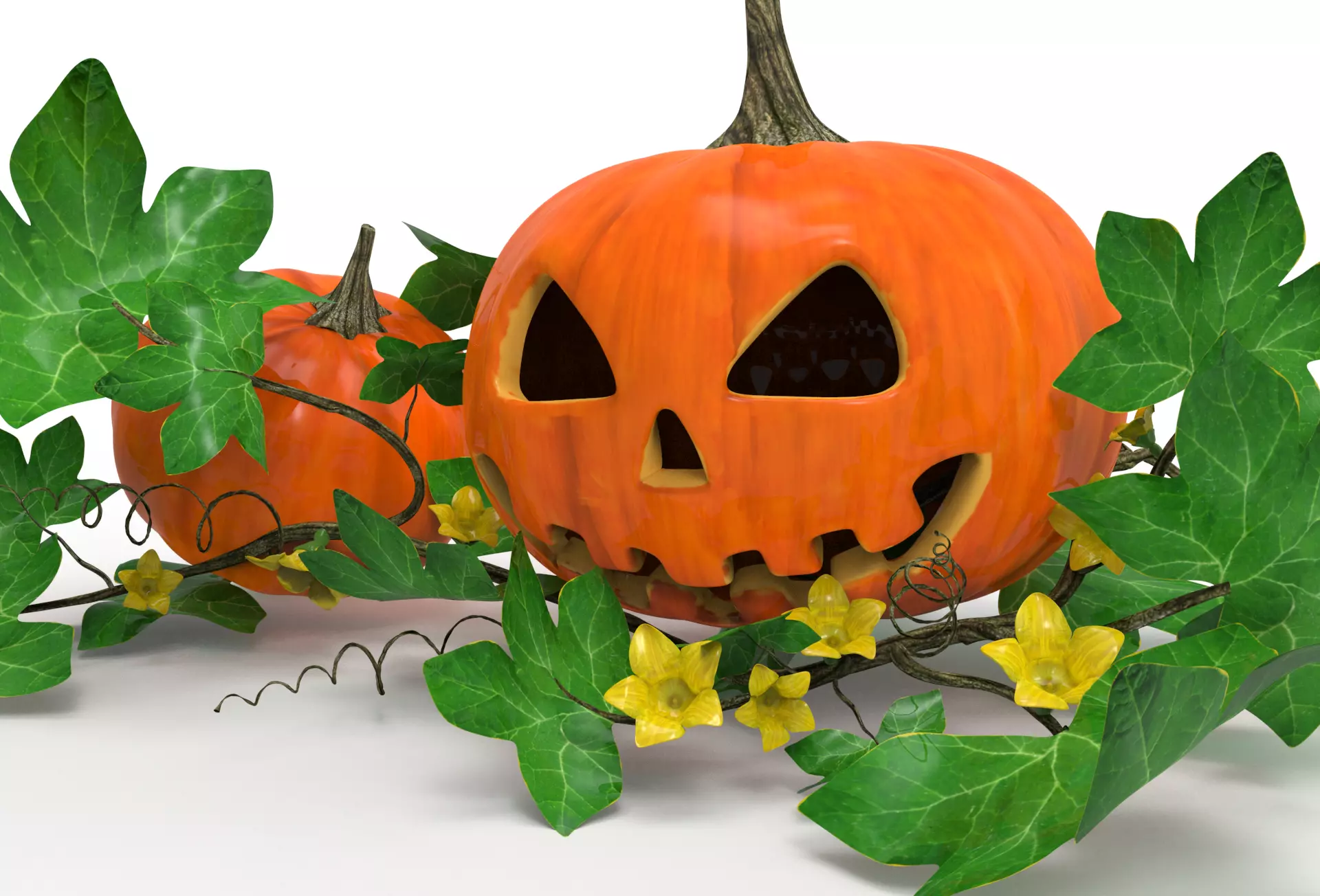 Halloween pumpkins 3D model_0