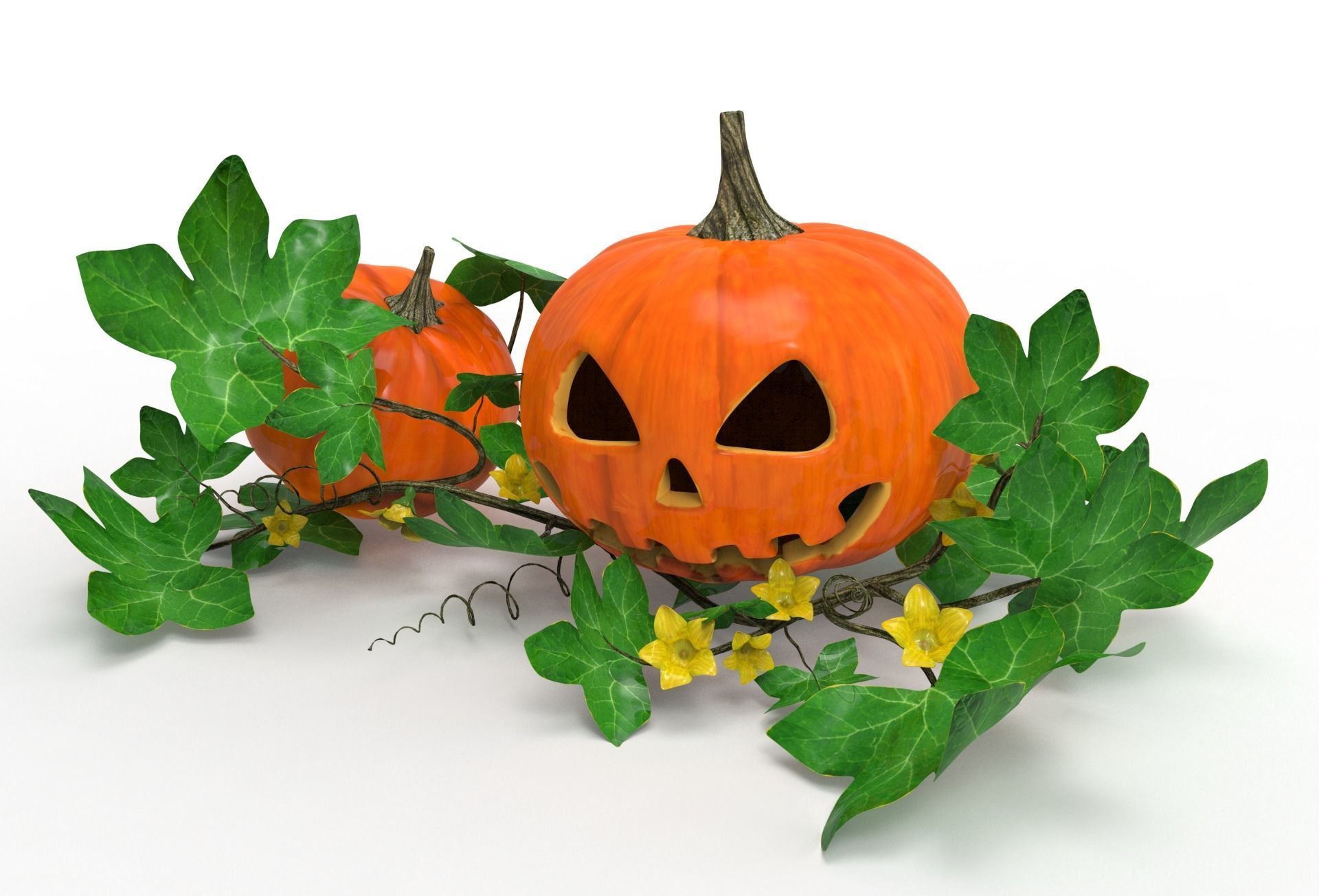 Halloween pumpkins 3D model_1