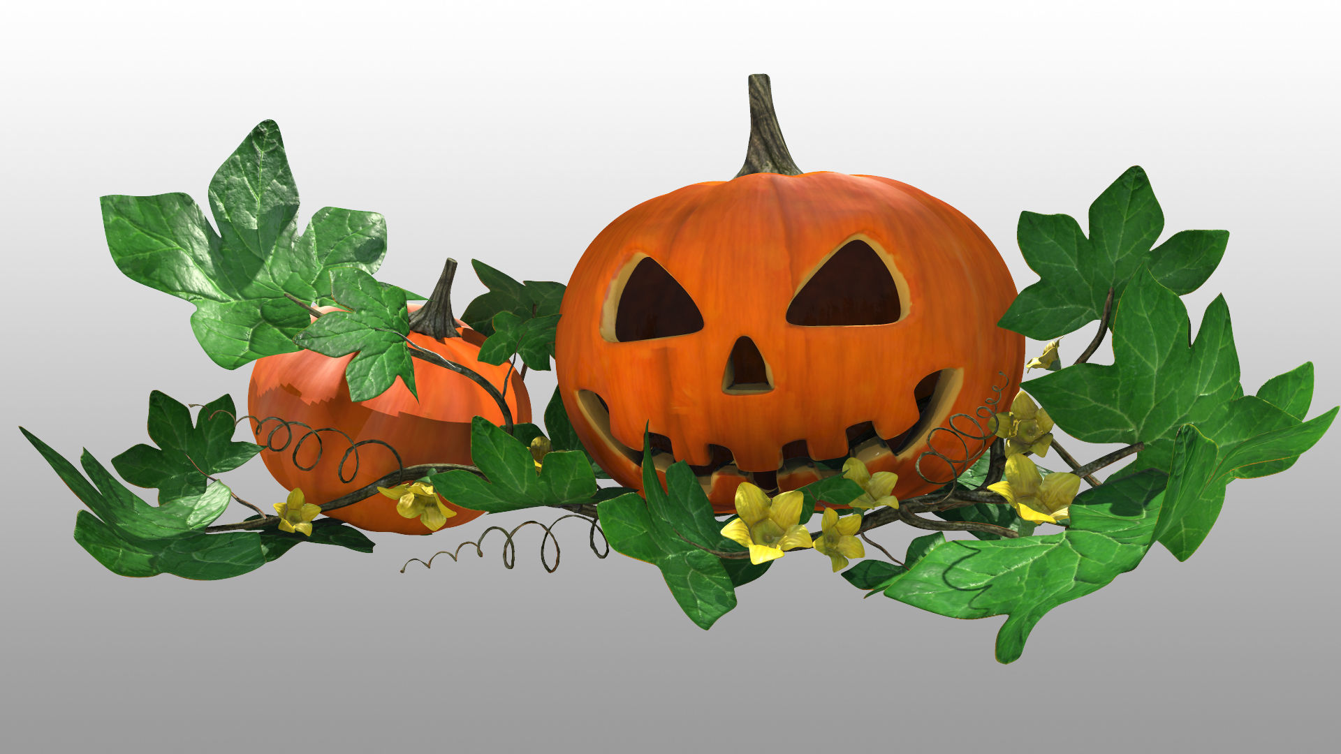 Halloween pumpkins 3D model_6