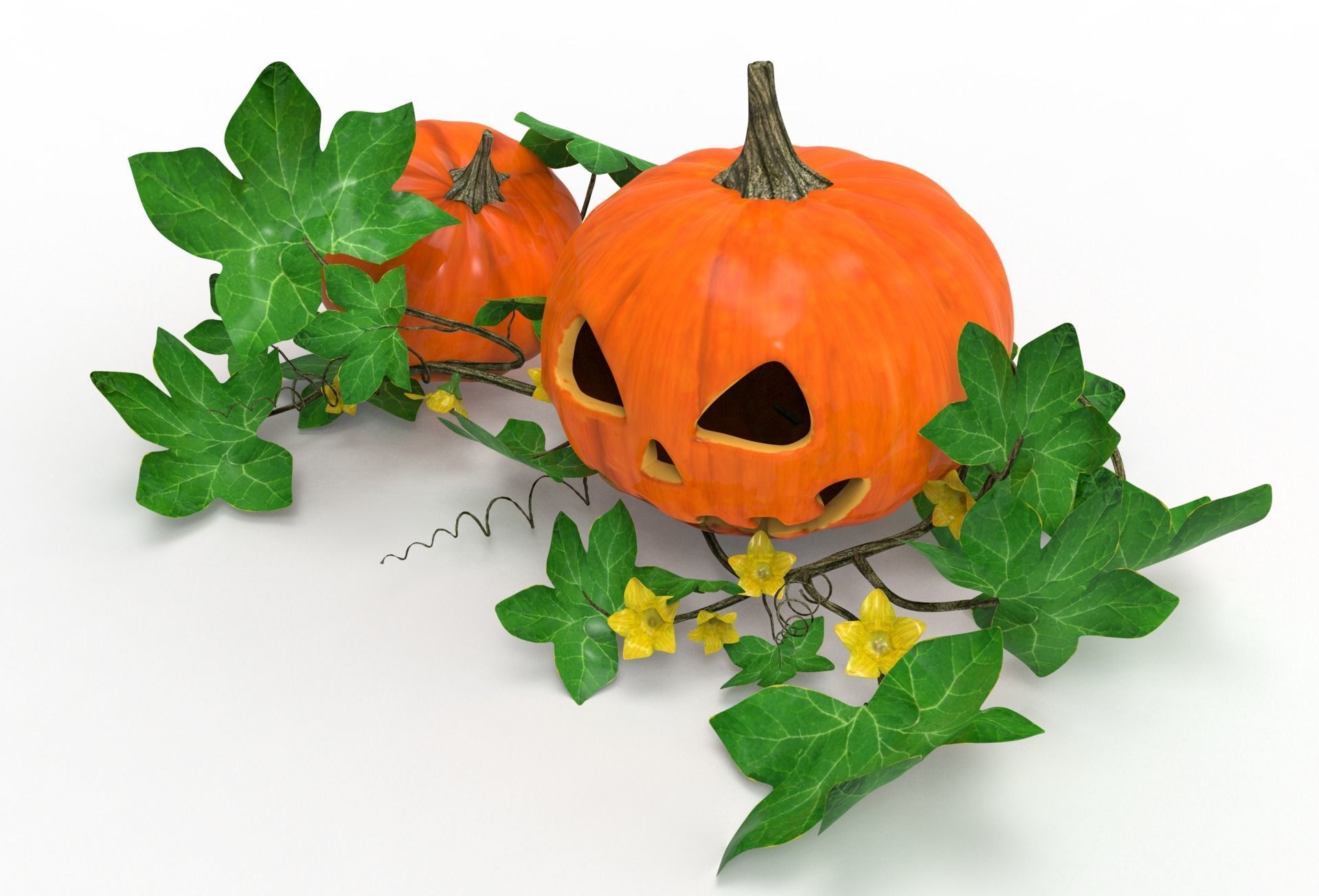Halloween pumpkins 3D model_15