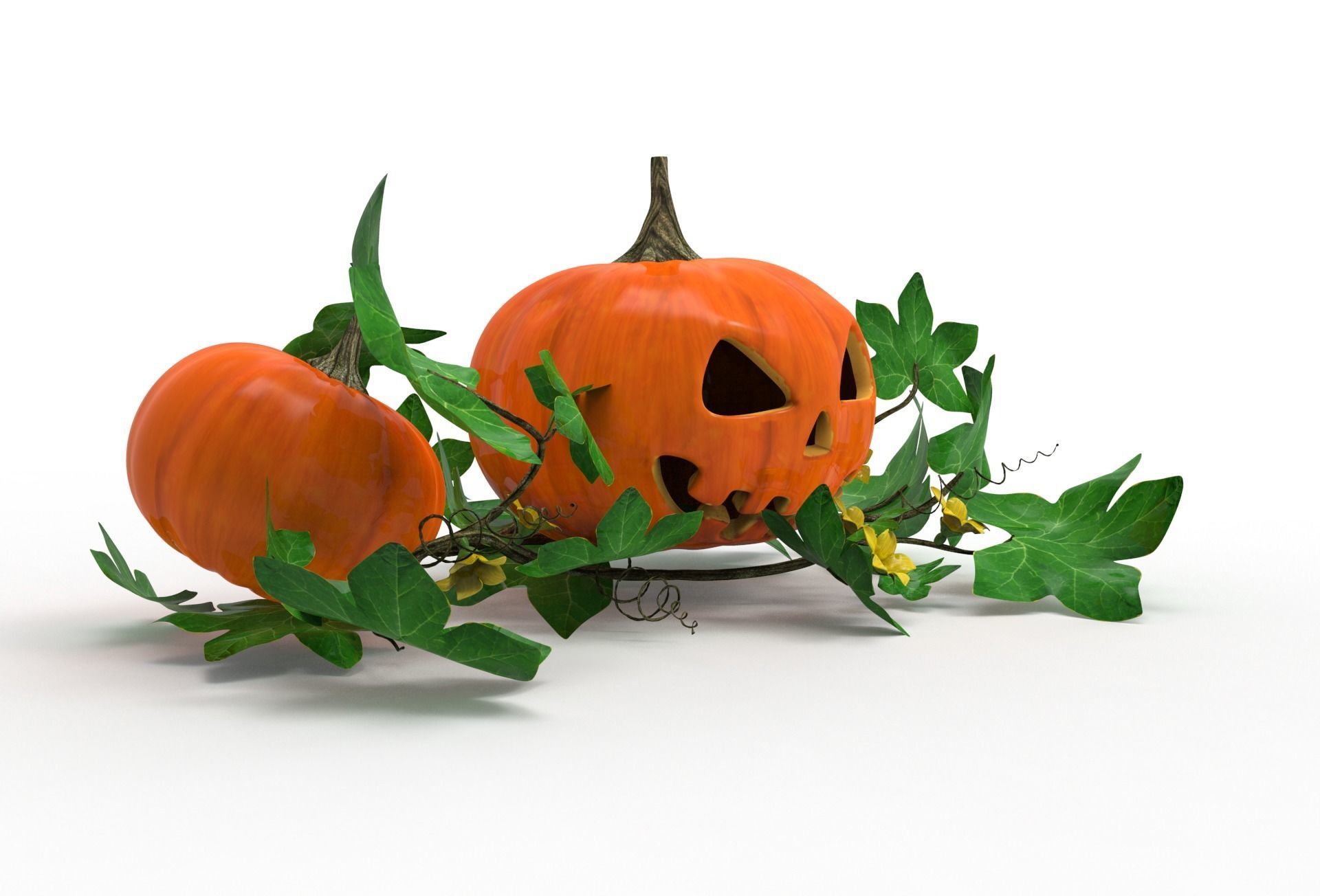 Halloween pumpkins 3D model_2