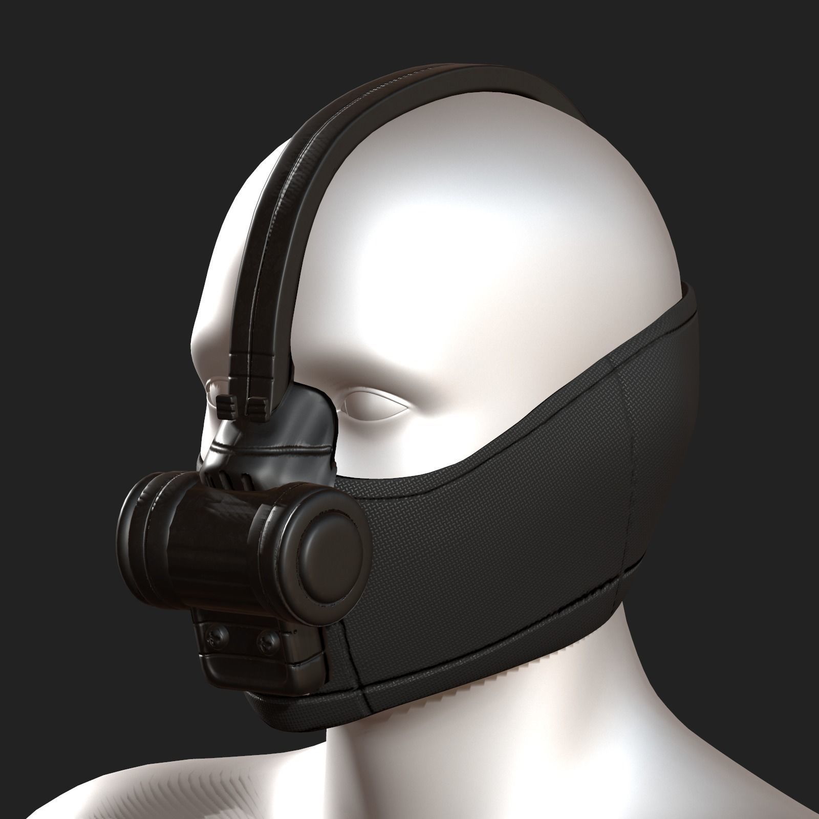 Gas mask respirator scifi futuristic 3d  Low-poly 3D model_1
