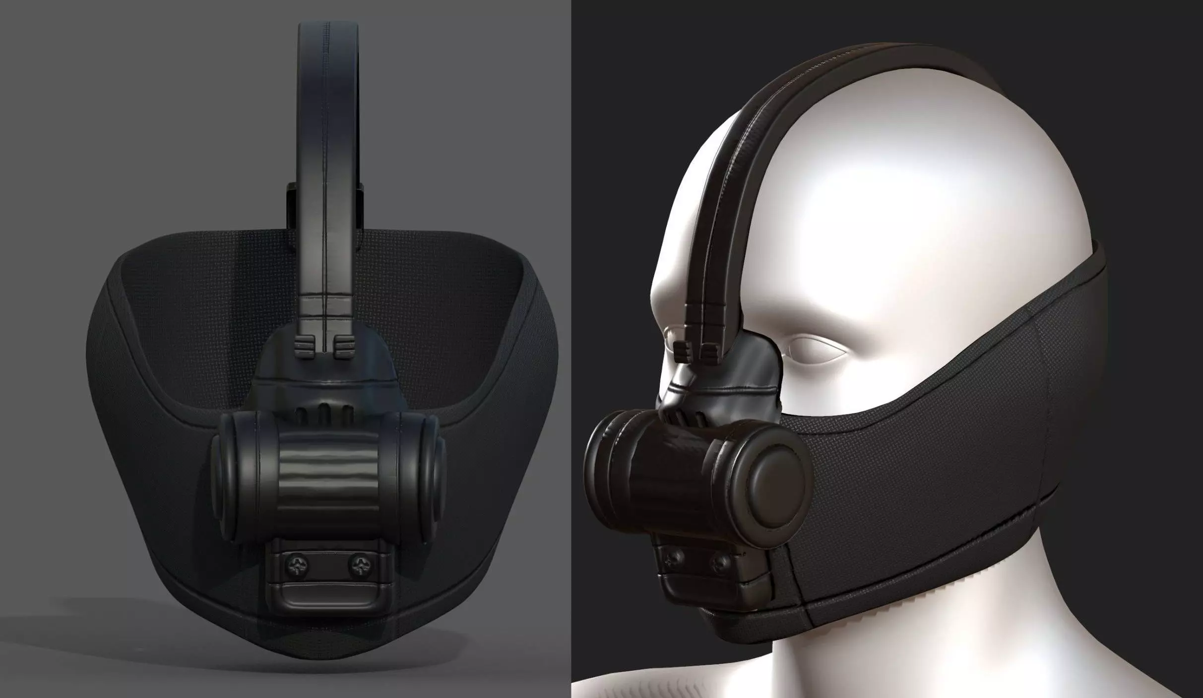 Gas mask respirator scifi futuristic 3d  Low-poly 3D model_0