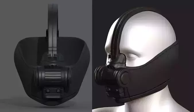 Gas mask respirator scifi futuristic 3d 