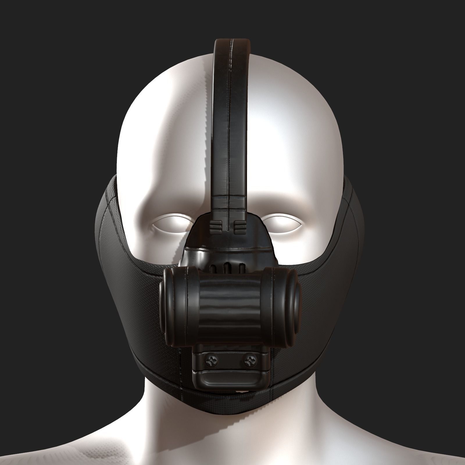 Gas mask respirator scifi futuristic 3d  Low-poly 3D model_2