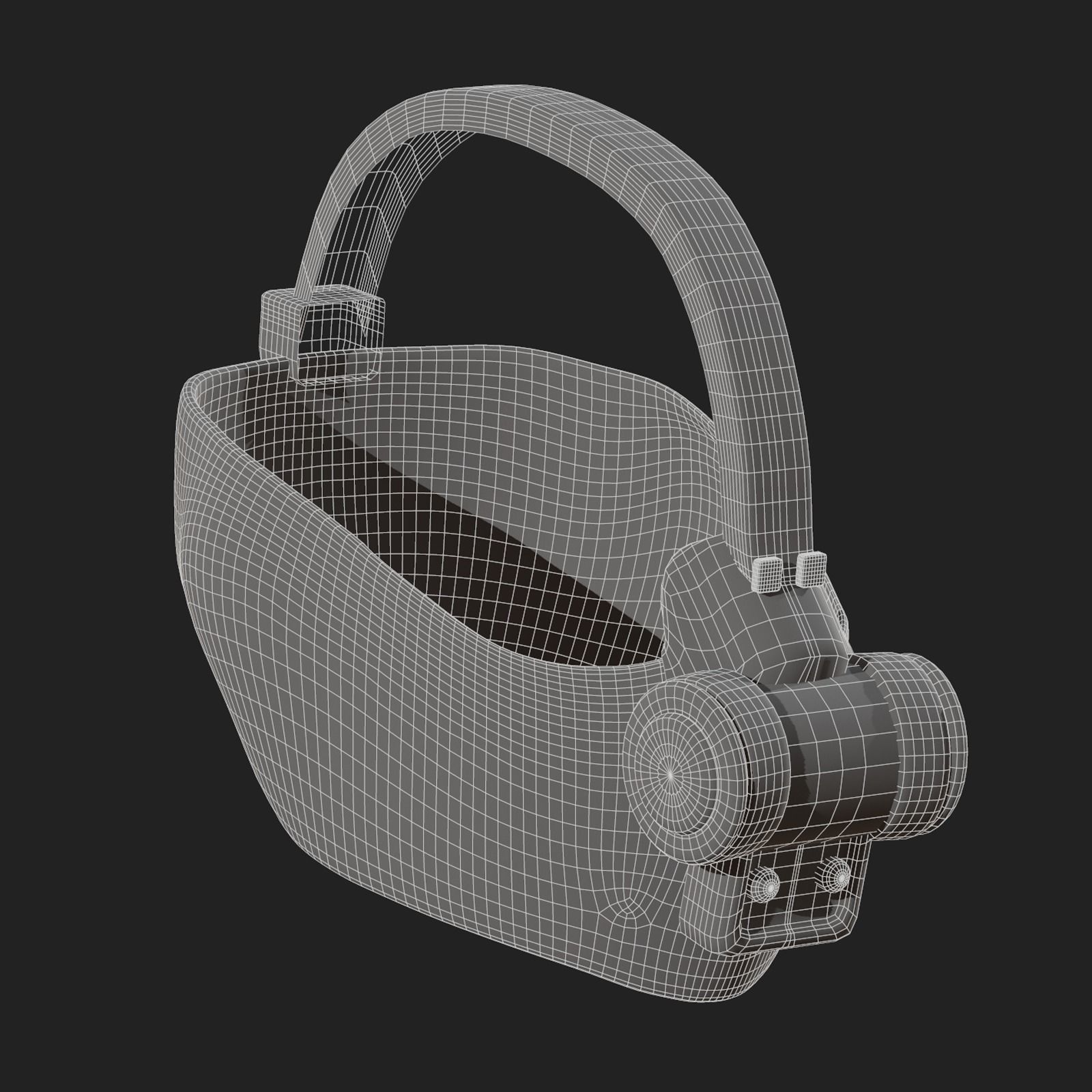 Gas mask respirator scifi futuristic 3d  Low-poly 3D model_10
