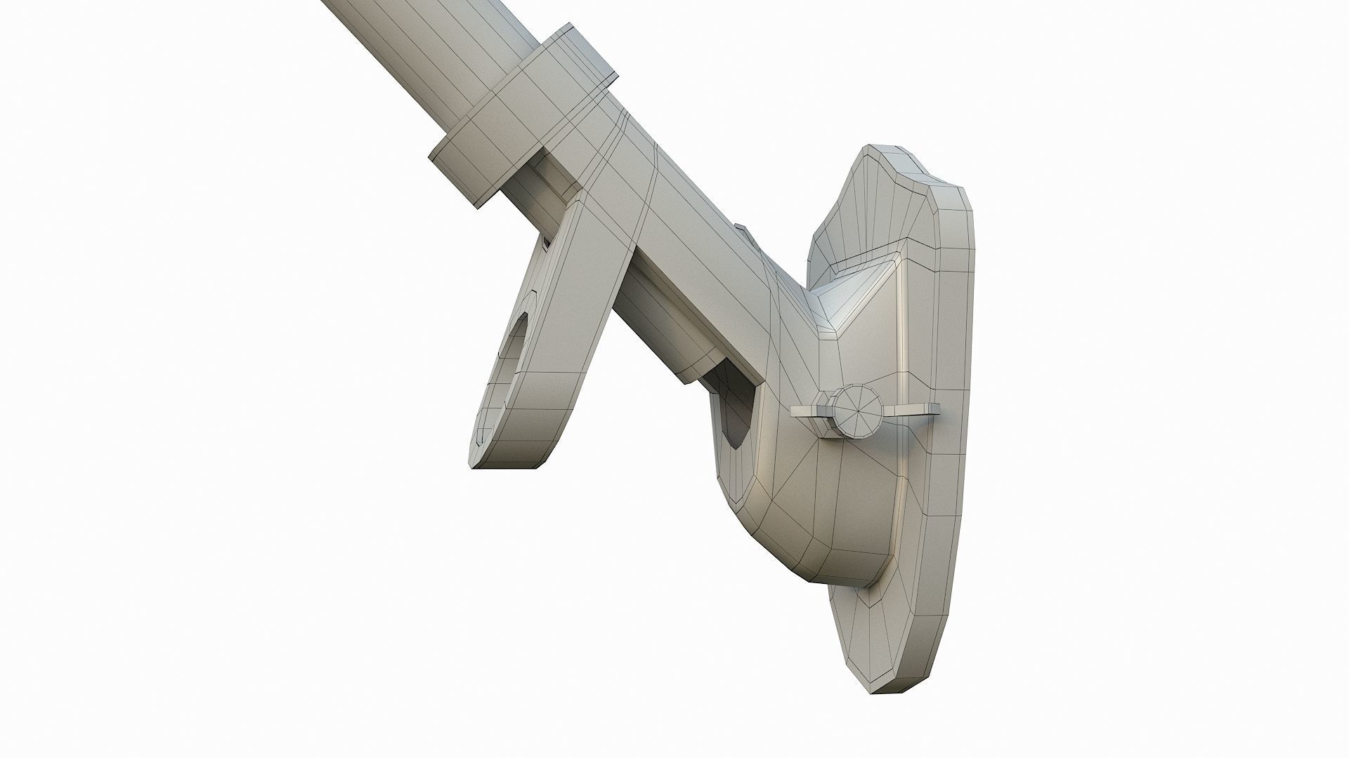 USA Flag and flagpole 3D model_11