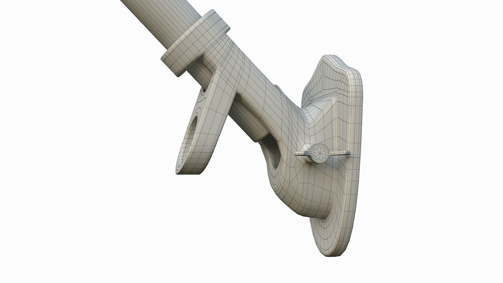 USA Flag and flagpole 3D model_12