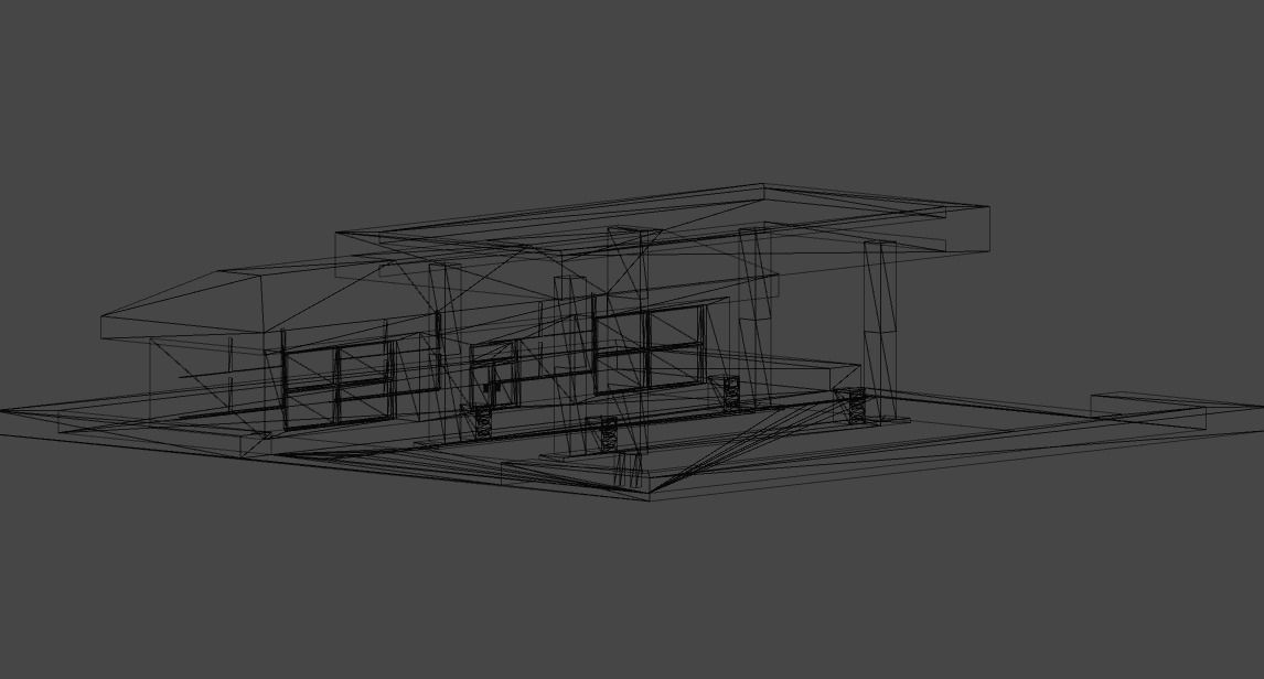 Cartoon Simple Gas Station Low-poly 3D model_9