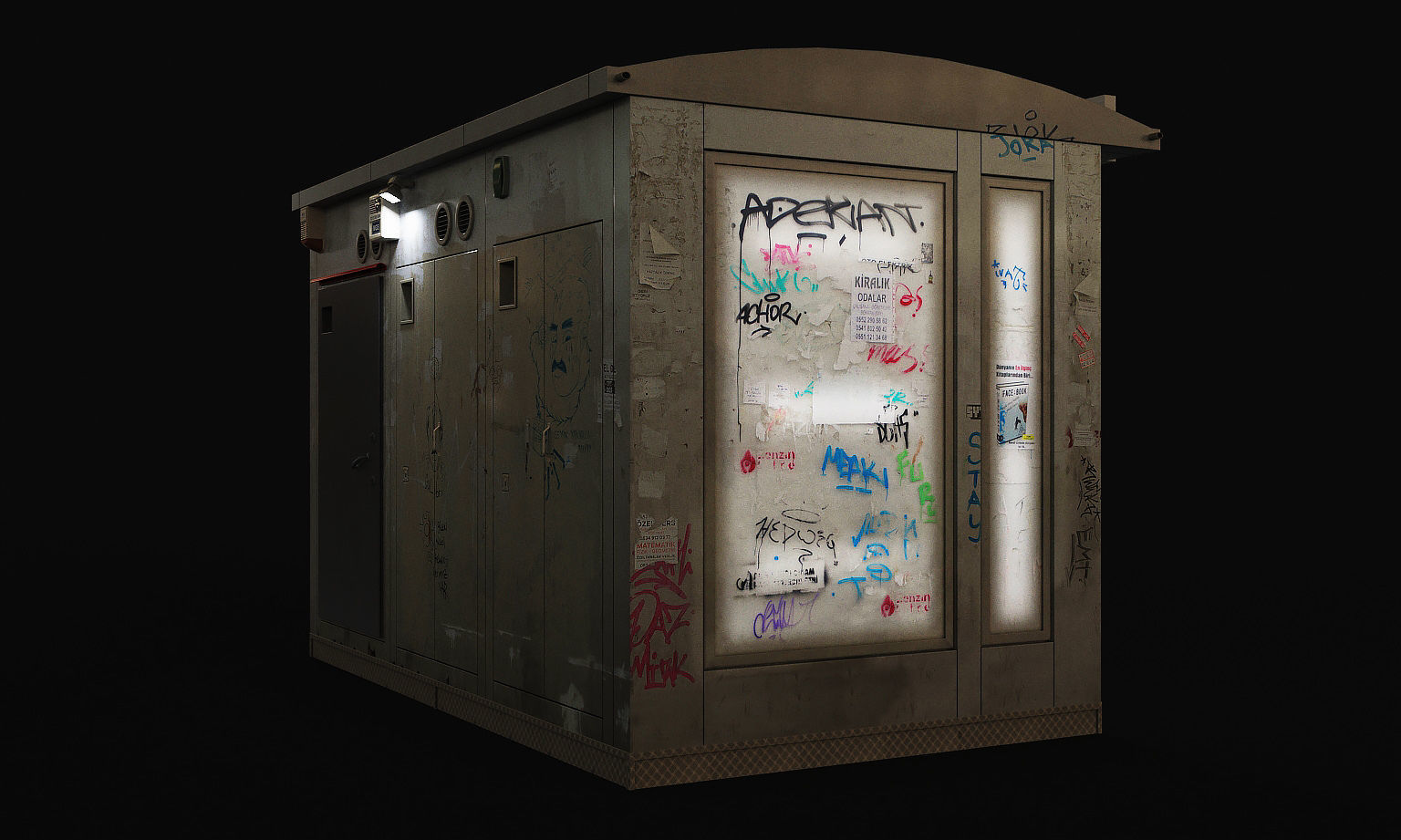 Atm bankomats Low-poly 3D model_3