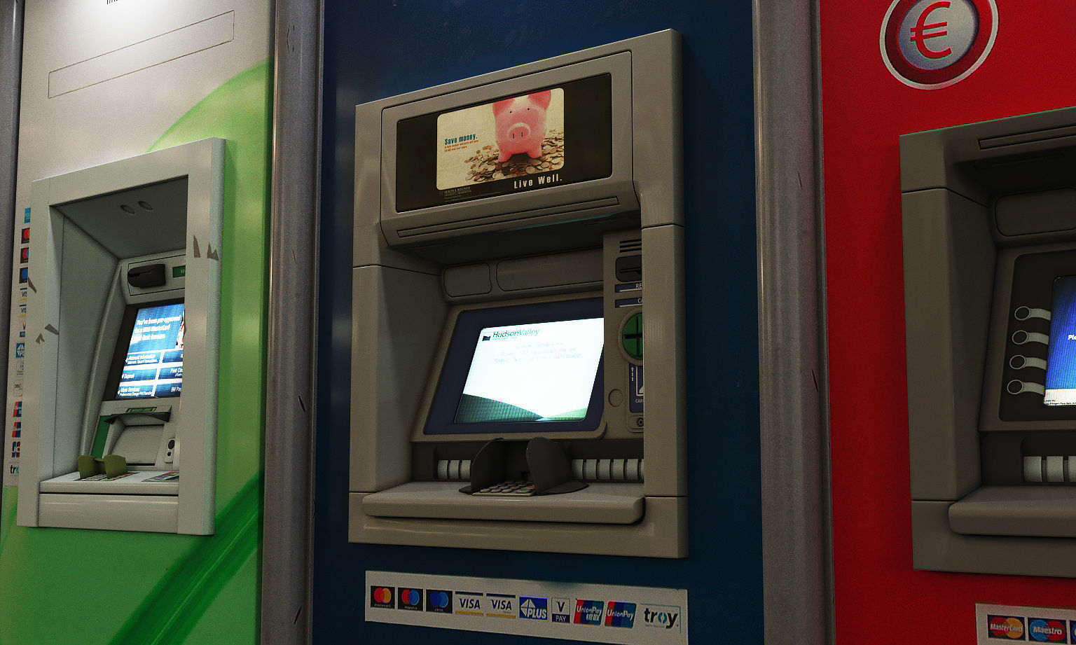 Atm bankomats Low-poly 3D model_6