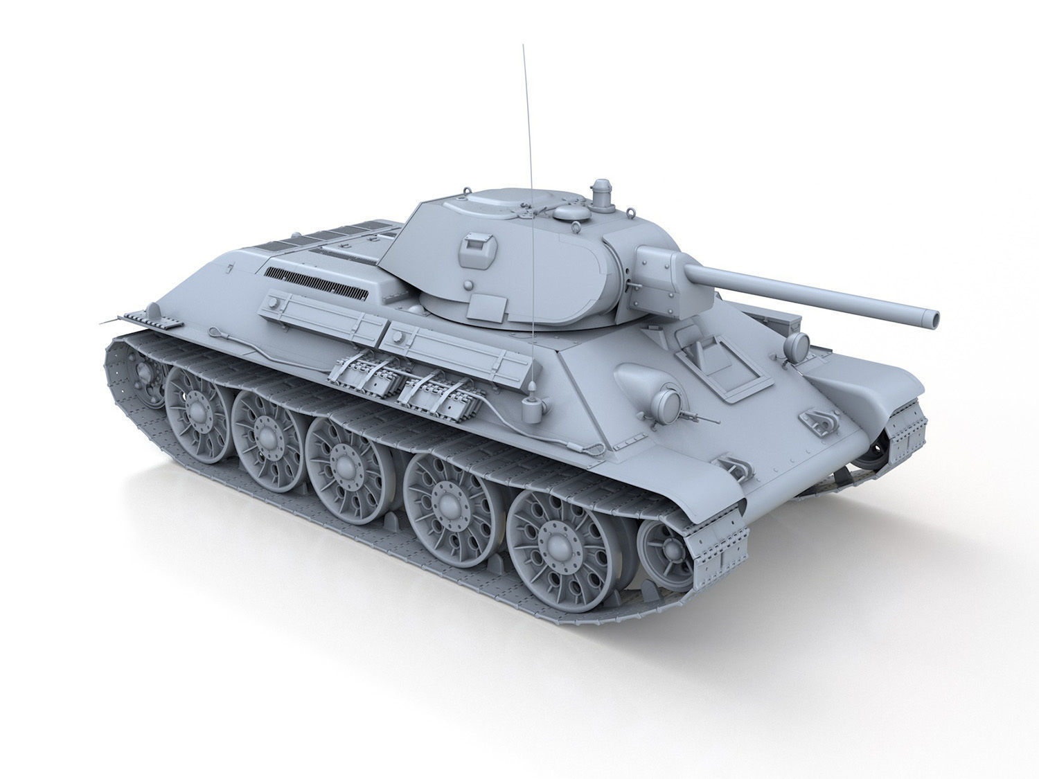 T-34-76 - STZ - Model 1941 - Soviet Medium Tank  3D model_8