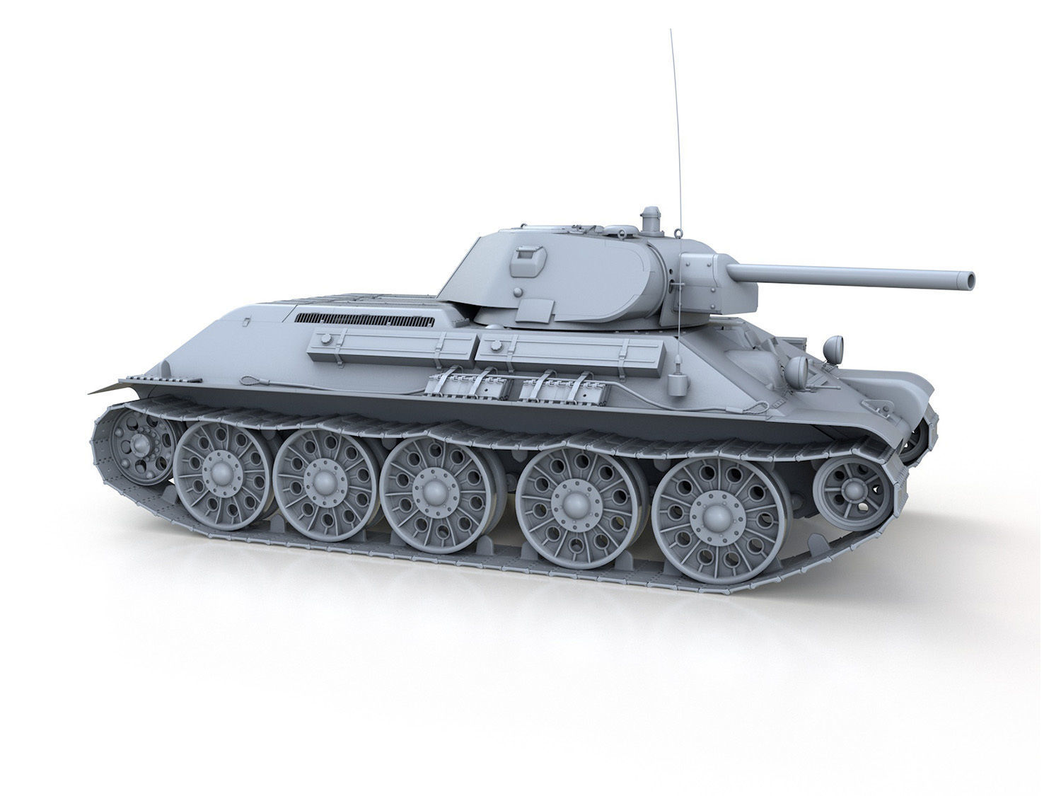 T-34-76 - STZ - Model 1941 - Soviet Medium Tank  3D model_7