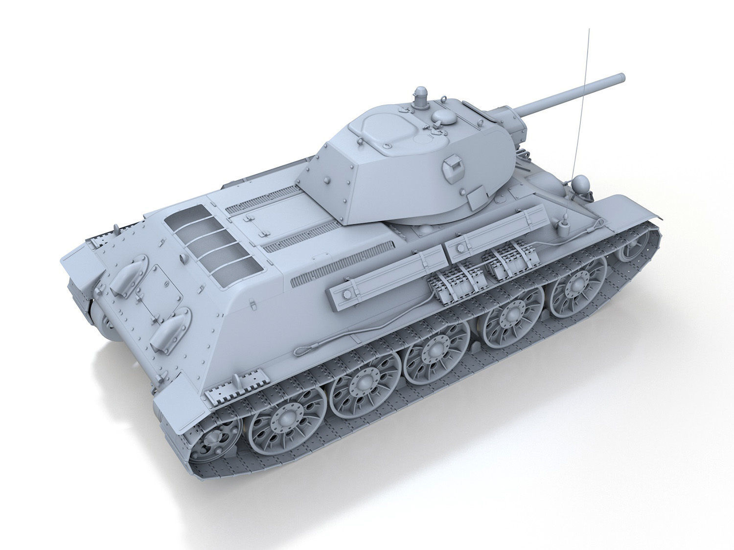 T-34-76 - STZ - Model 1941 - Soviet Medium Tank  3D model_5