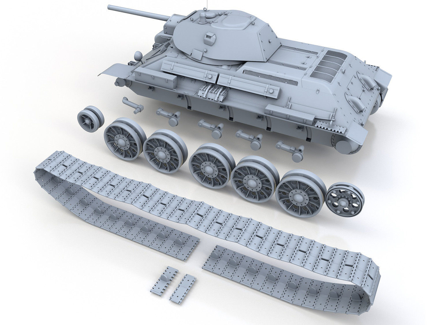 T-34-76 - STZ - Model 1941 - Soviet Medium Tank  3D model_10