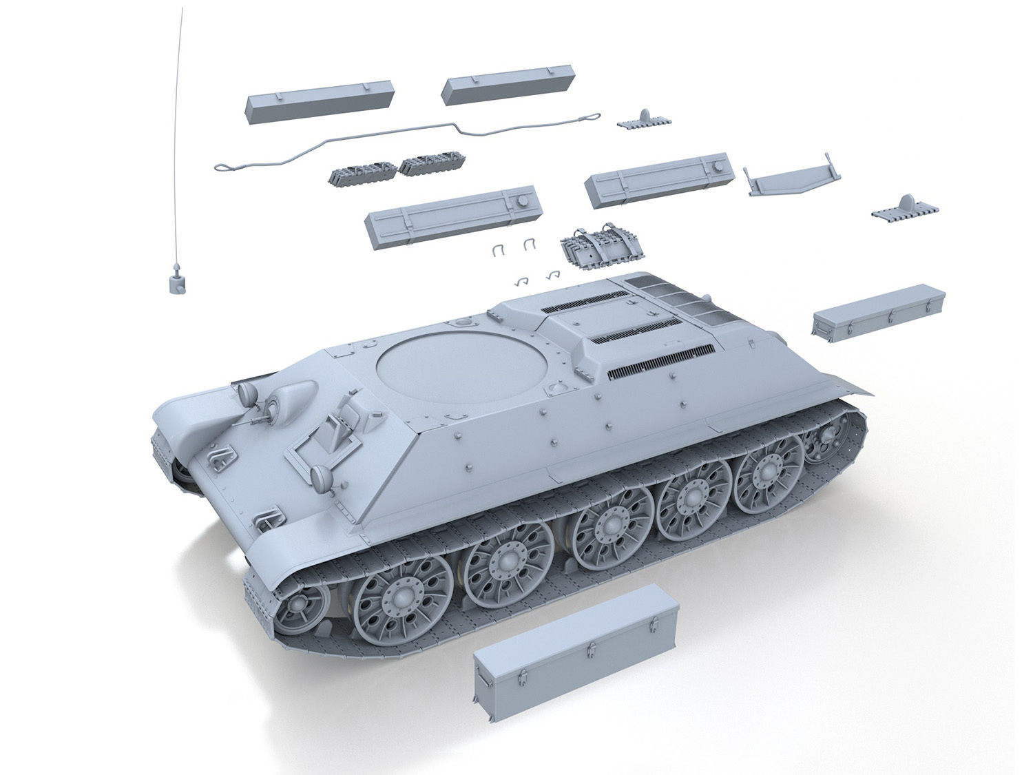 T-34-76 - STZ - Model 1941 - Soviet Medium Tank  3D model_12