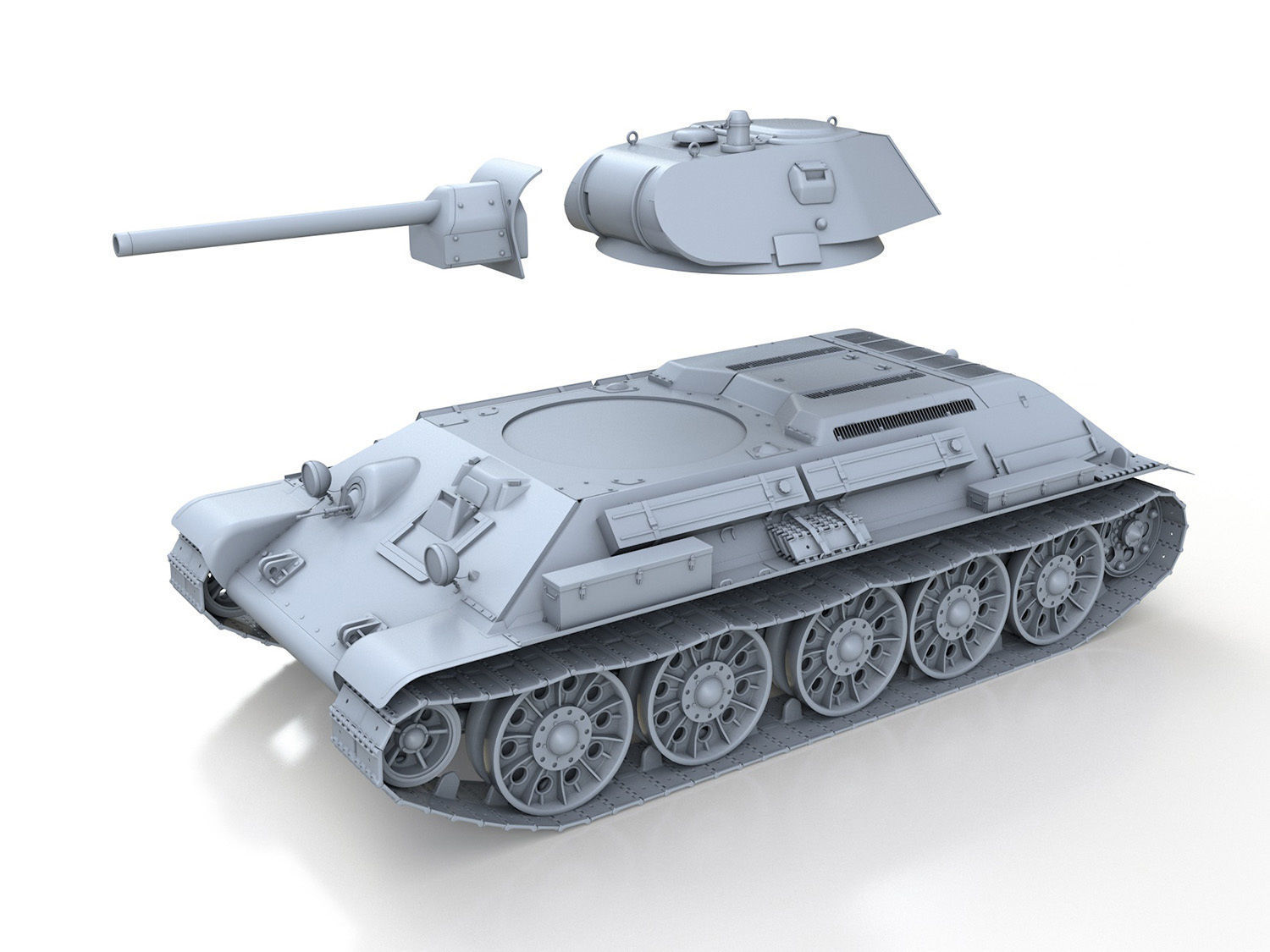 T-34-76 - STZ - Model 1941 - Soviet Medium Tank  3D model_11