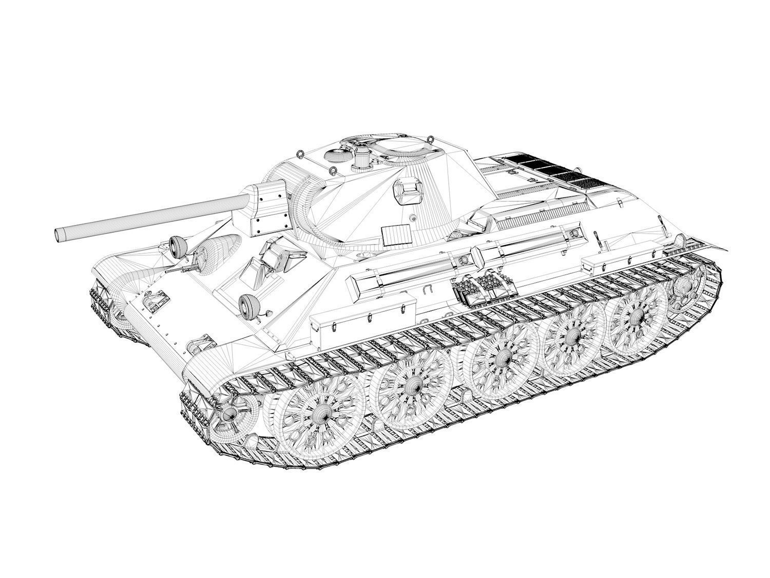 T-34-76 - STZ - Model 1941 - Soviet Medium Tank  3D model_13