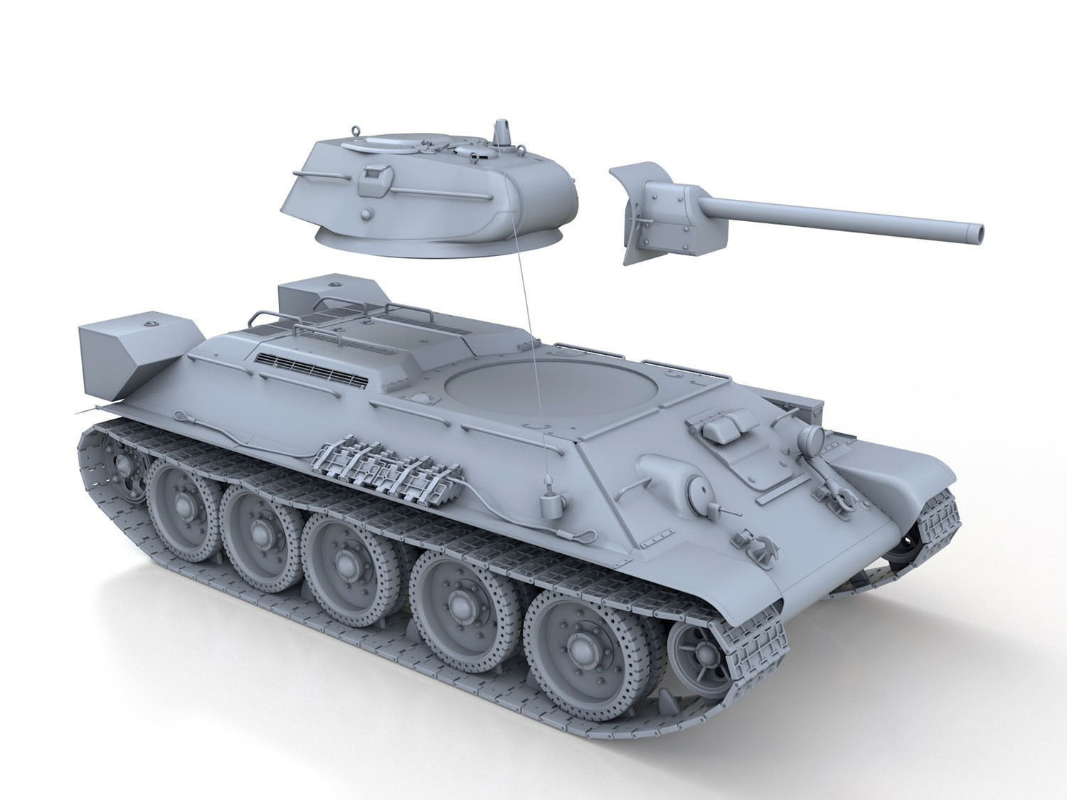 T-34-76 - Model 1942 - Factory 112 - Soviet Medium Tank  3D model_10
