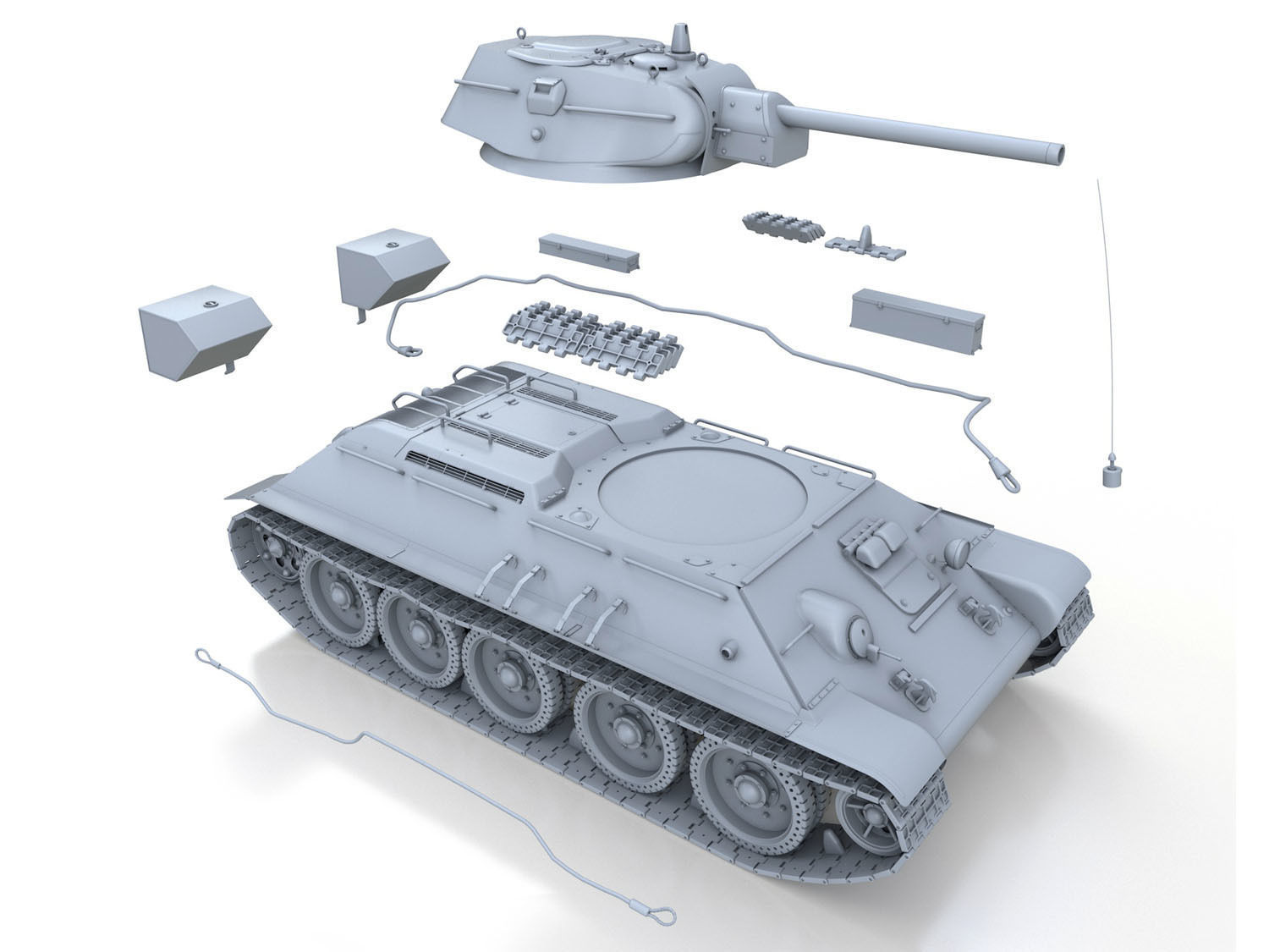 T-34-76 - Model 1942 - Factory 112 - Soviet Medium Tank  3D model_11