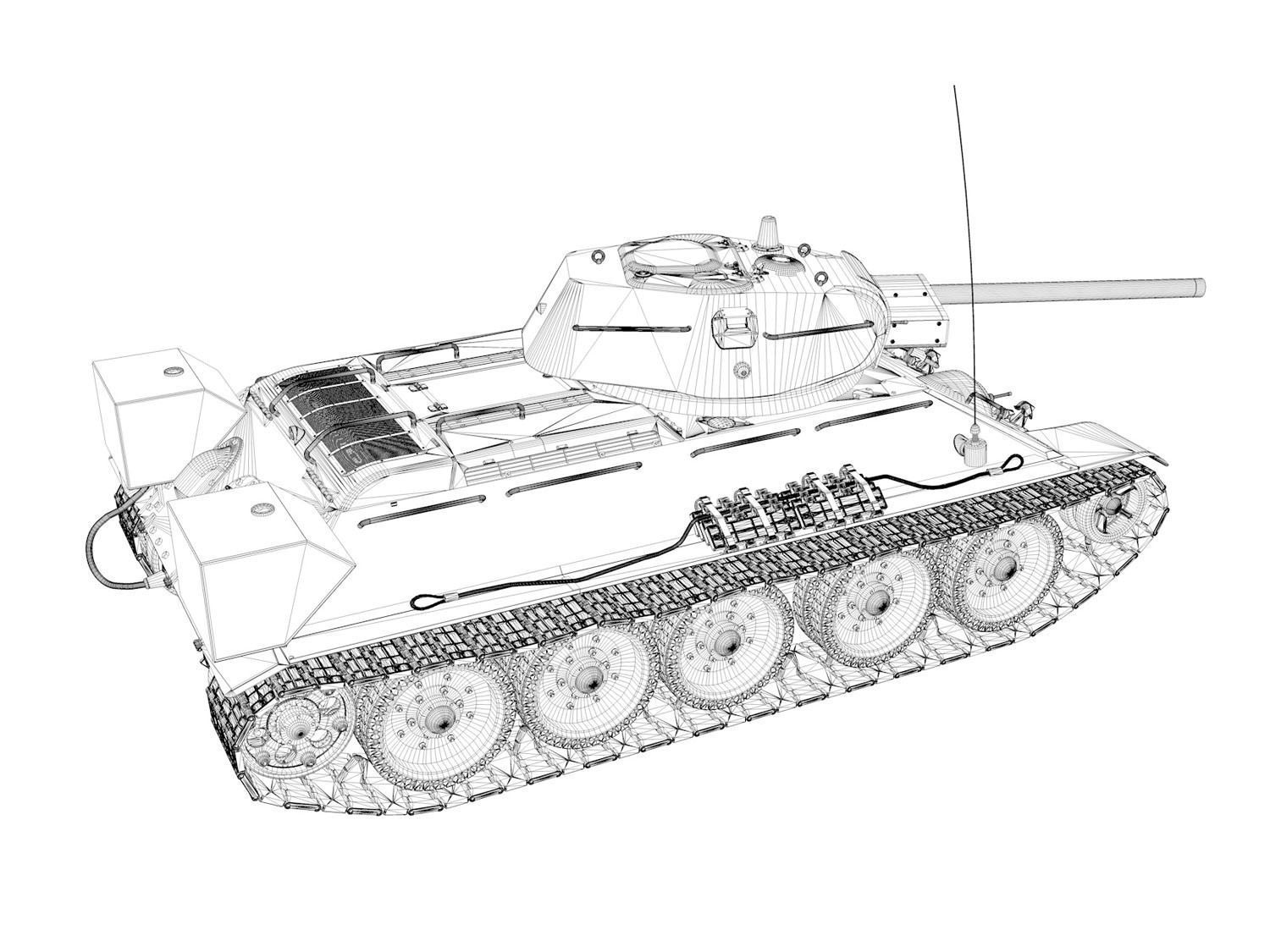 T-34-76 - Model 1942 - Factory 112 - Soviet Medium Tank  3D model_12
