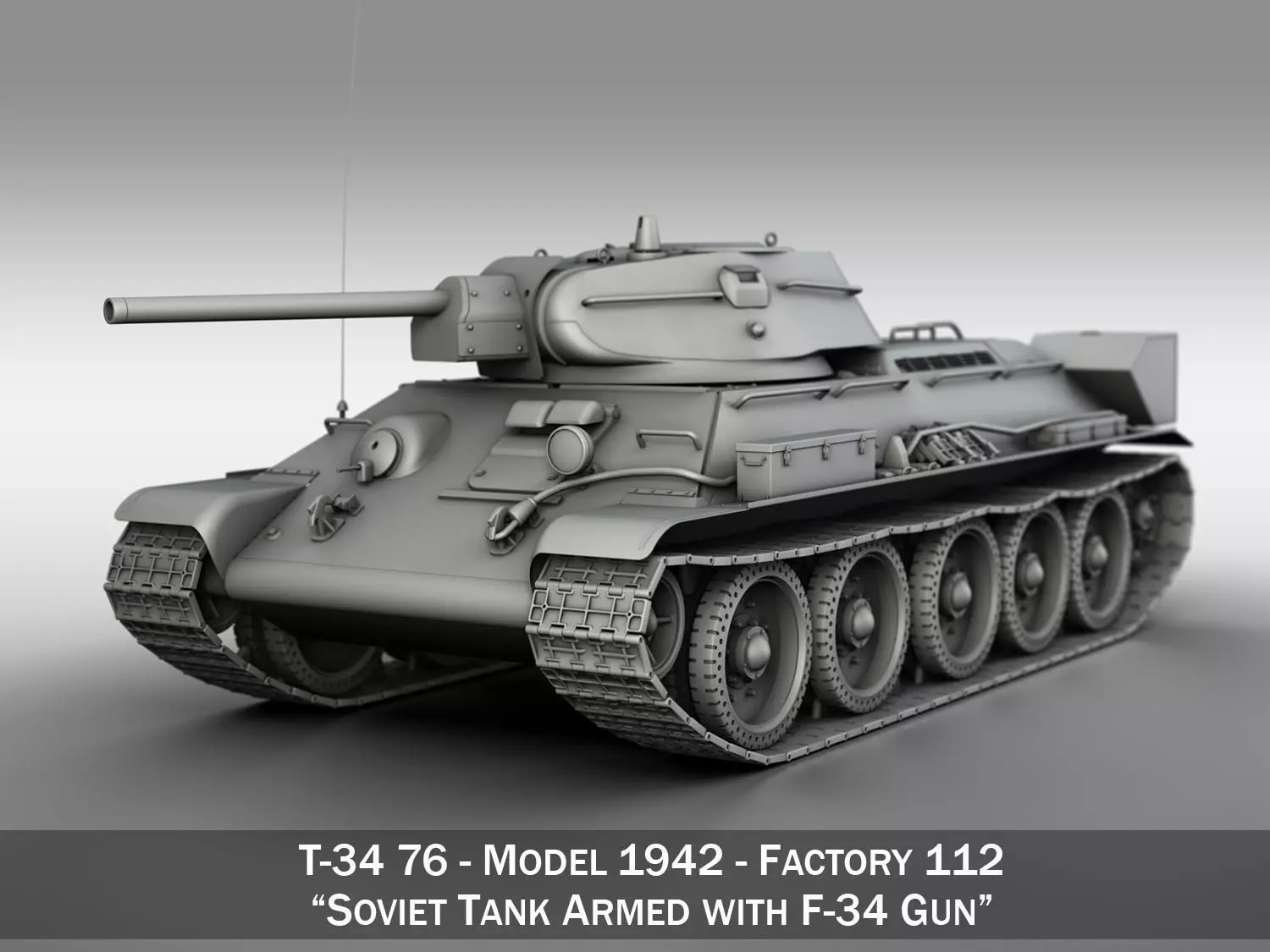 T-34-76 - Model 1942 - Factory 112 - Soviet Medium Tank  3D model_0